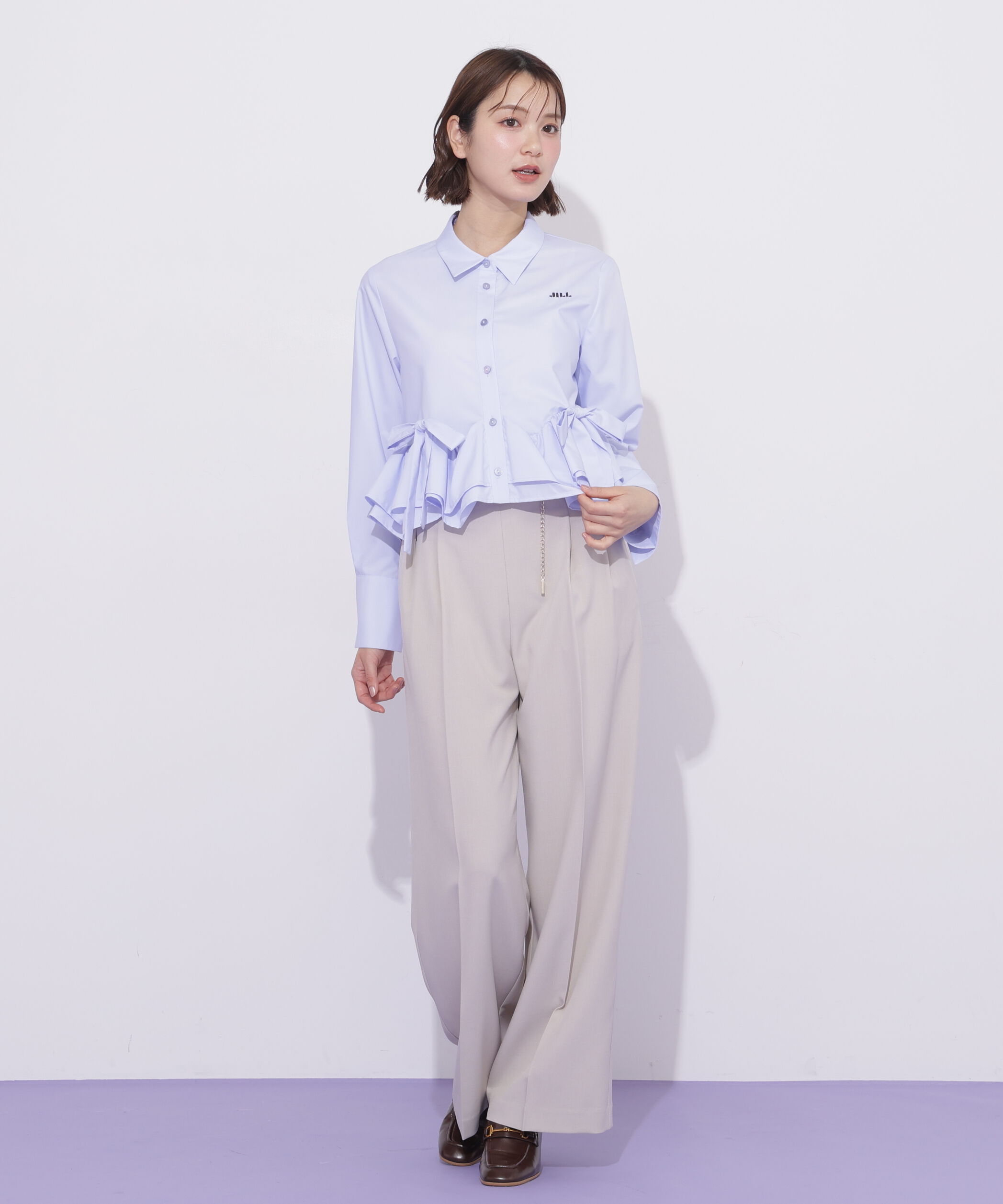  「チェーンベルトタックワイドパンツ」|その他|