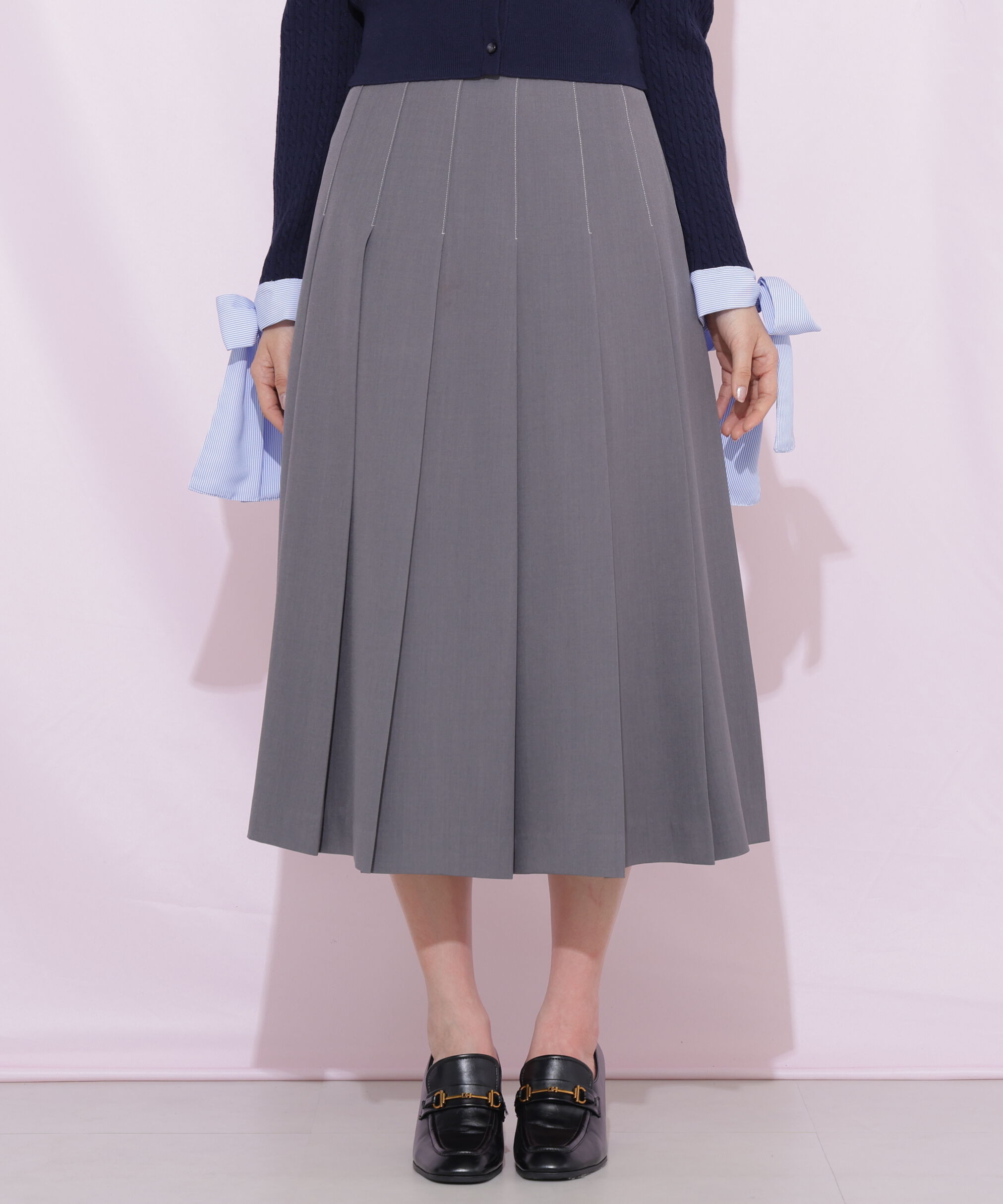  「サイドベルトプリーツスカート」|スカート|
