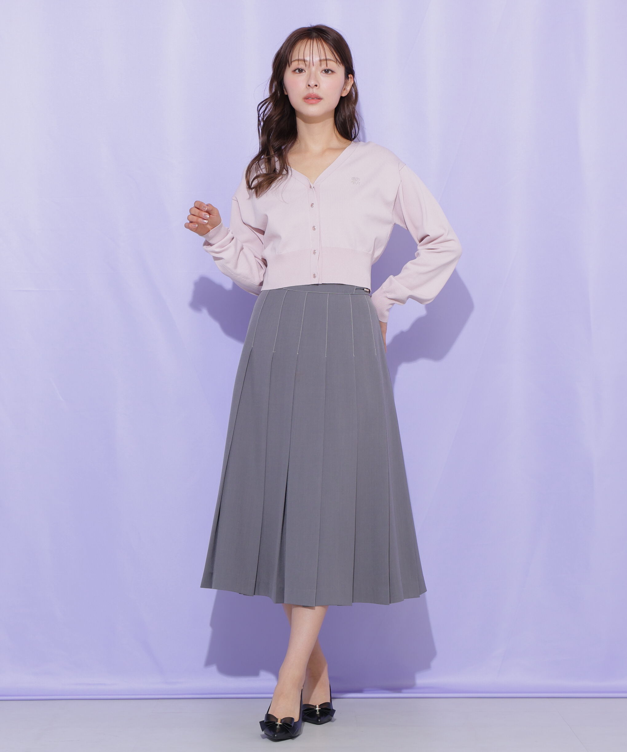  「サイドベルトプリーツスカート」|スカート|