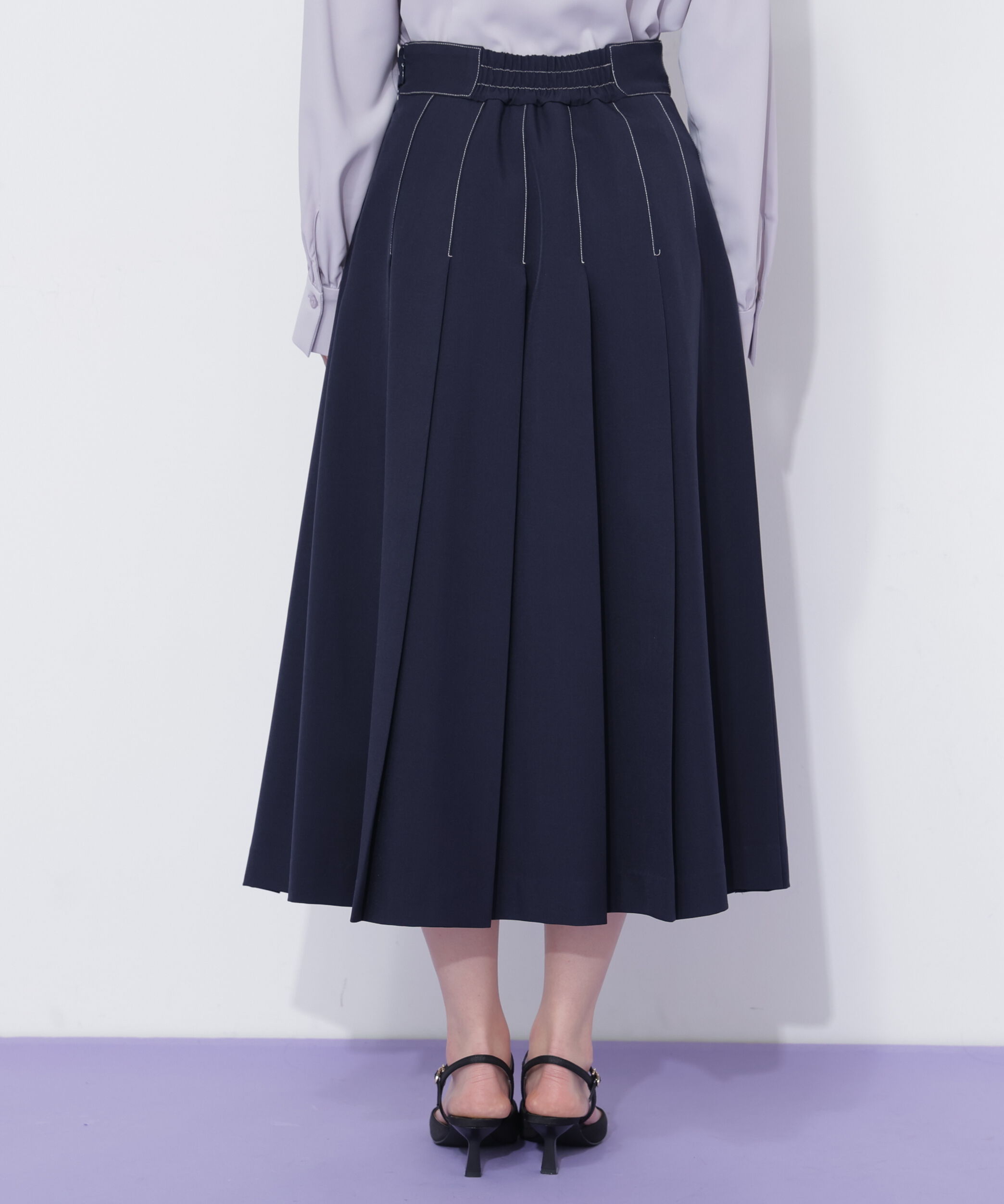  「サイドベルトプリーツスカート」|スカート|