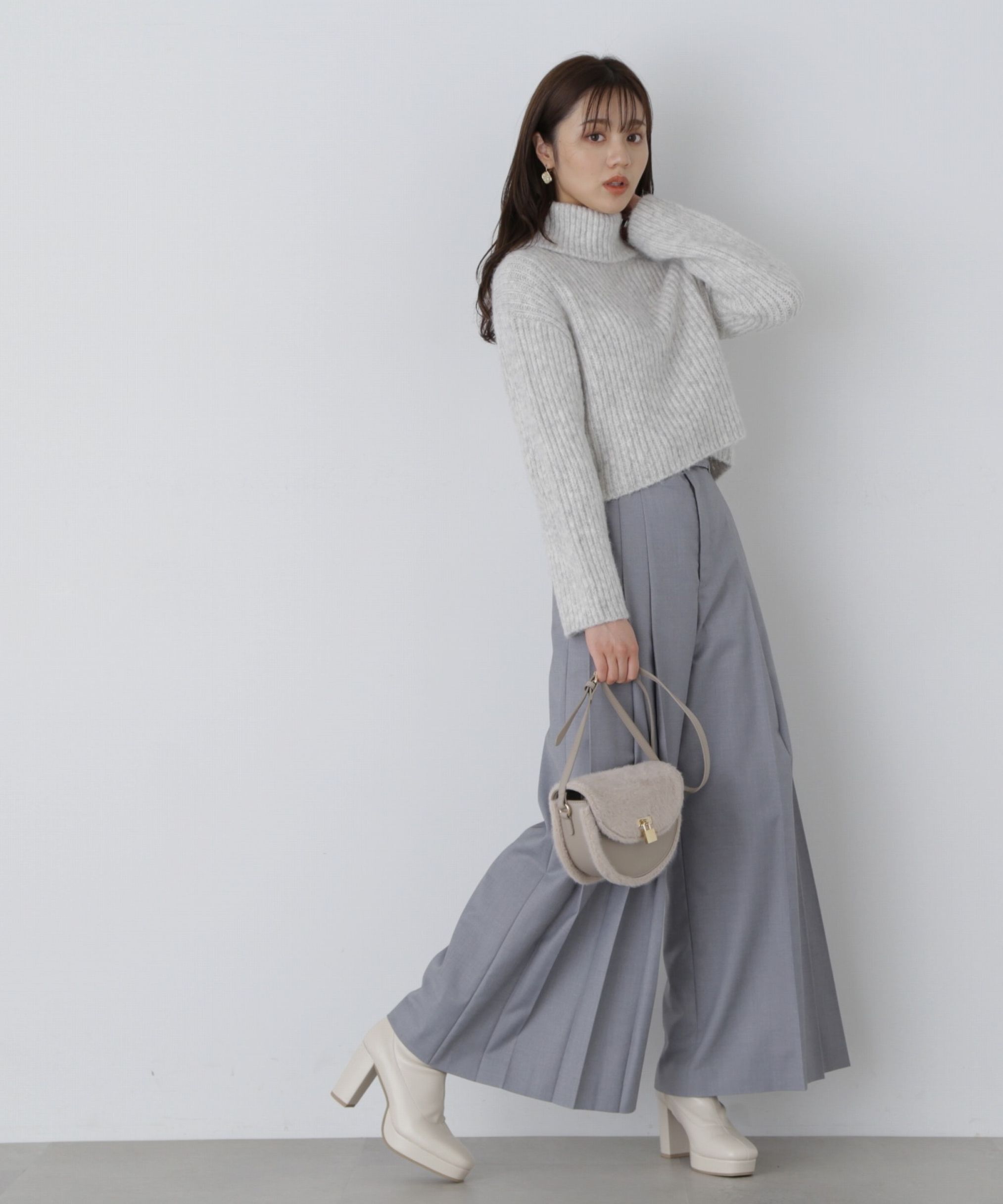 PROPORTION BODY DRESSING「サイドプリーツワイドパンツ」|その他|グレー