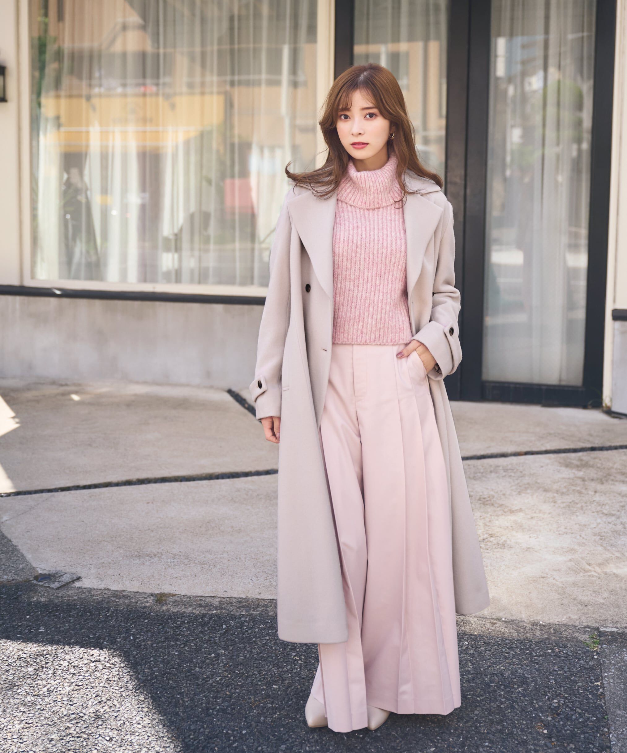 PROPORTION BODY DRESSING「サイドプリーツワイドパンツ」|その他|ピンク