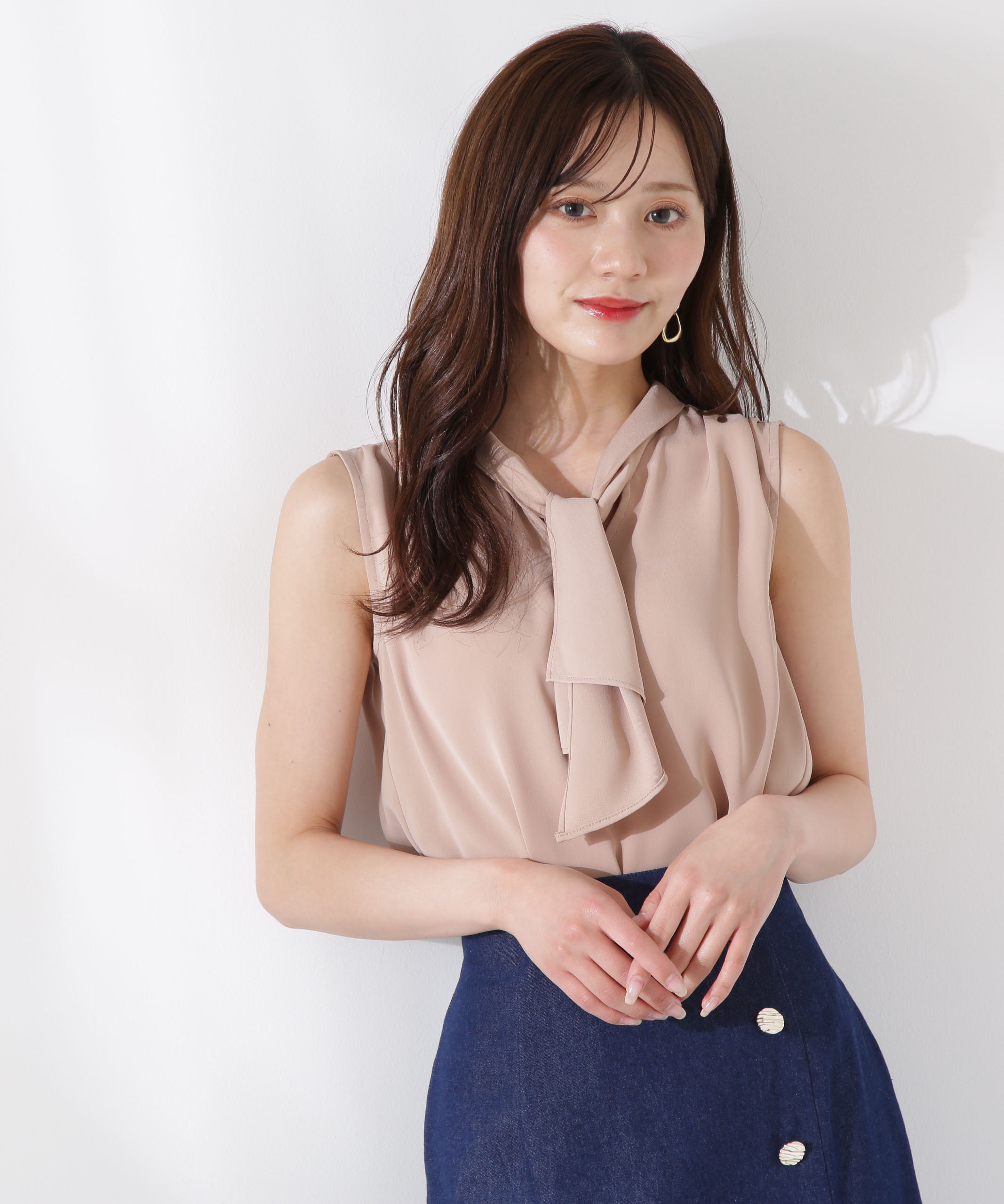 PROPORTION BODY DRESSING「パール付きフリルタイブラウス」|シャツ・ブラウス|