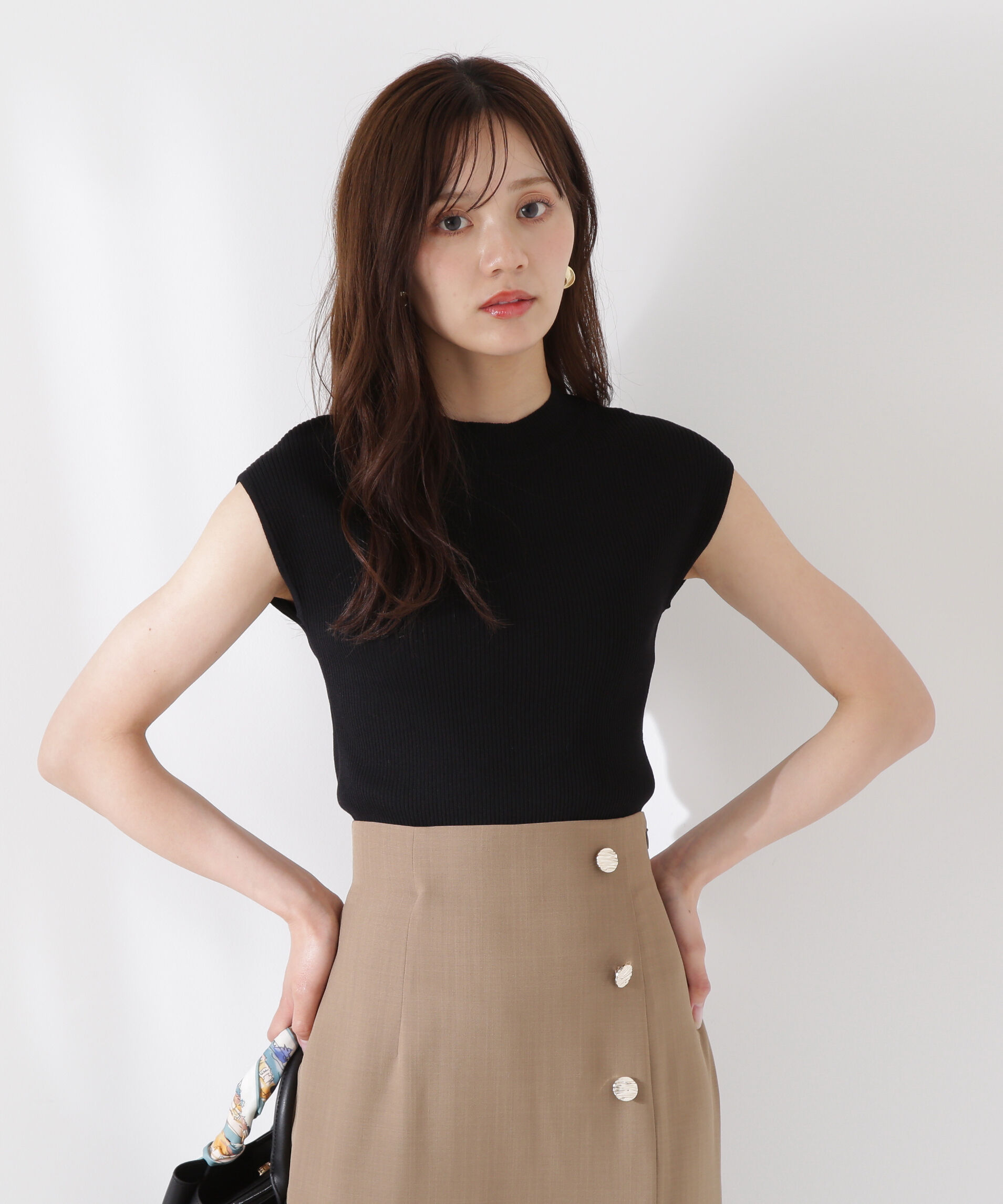 PROPORTION BODY DRESSING「ボトルネックリブニット」|ニット・セーター|ブラック