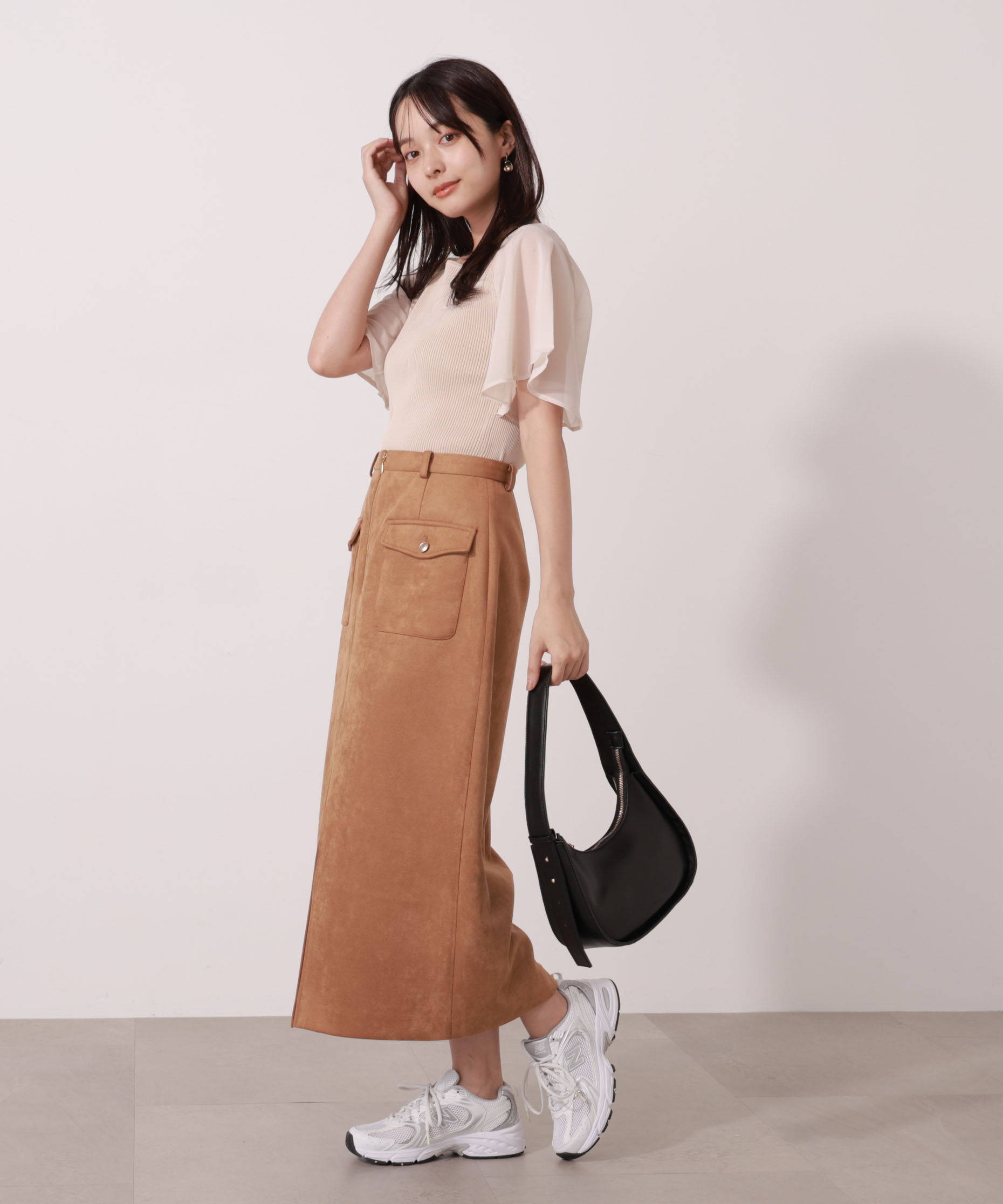 PROPORTION BODY DRESSING「シアーフレアスリーブリブニット」|ニット・セーター|