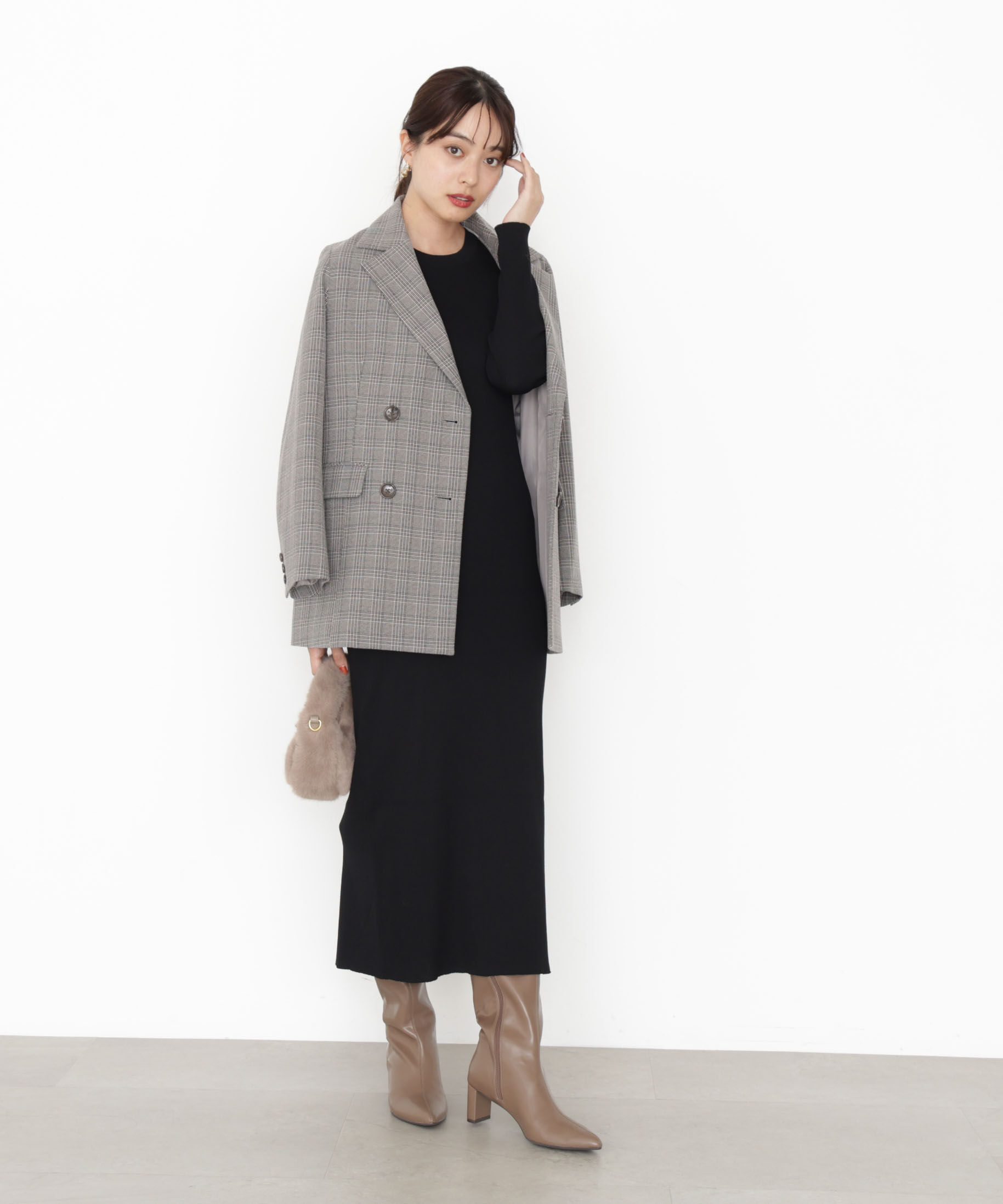 PROPORTION BODY DRESSING「フリルレースセットニットワンピース 25AW」|ワンピース|