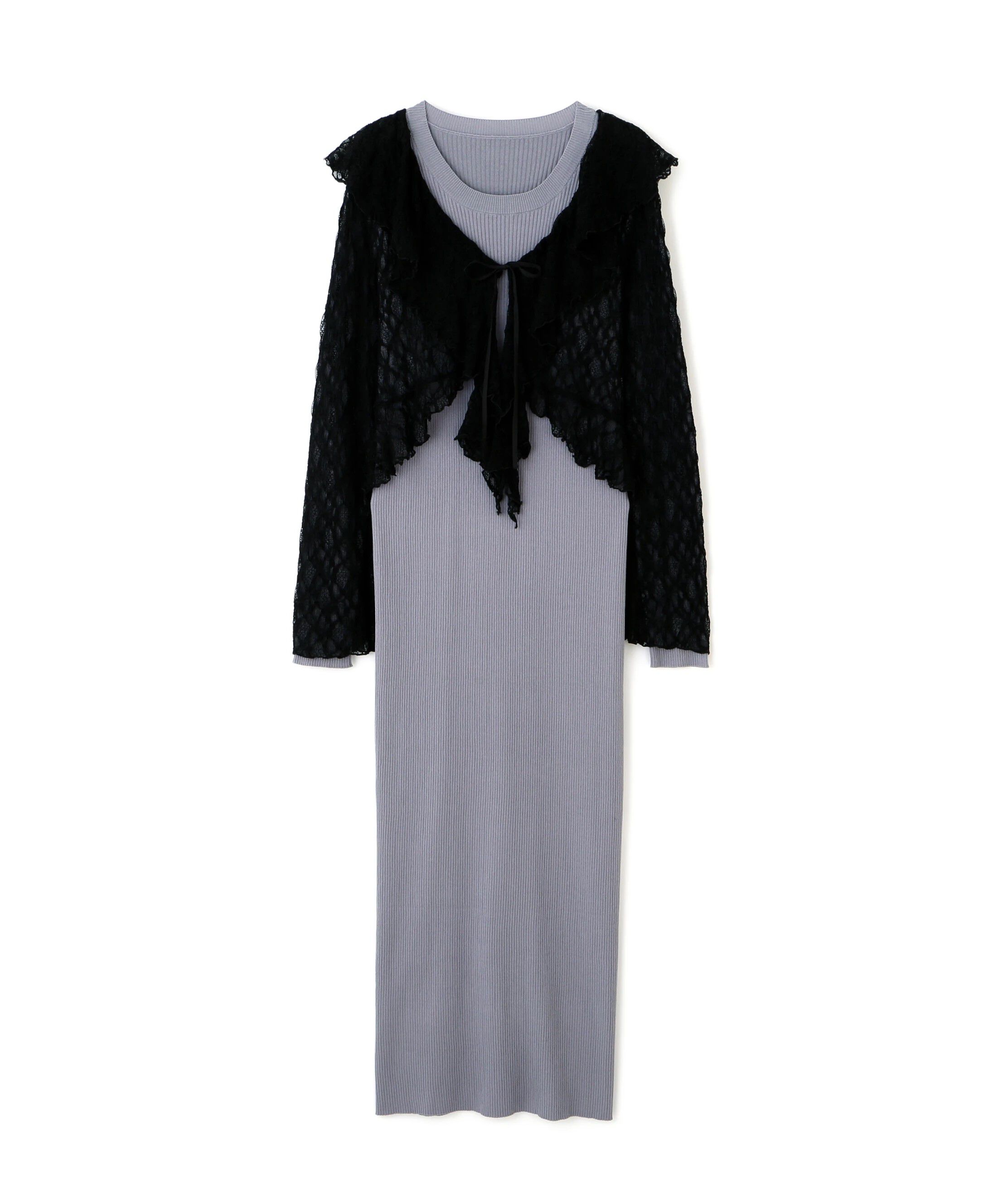PROPORTION BODY DRESSING「フリルレースセットニットワンピース 25AW」|ワンピース|
