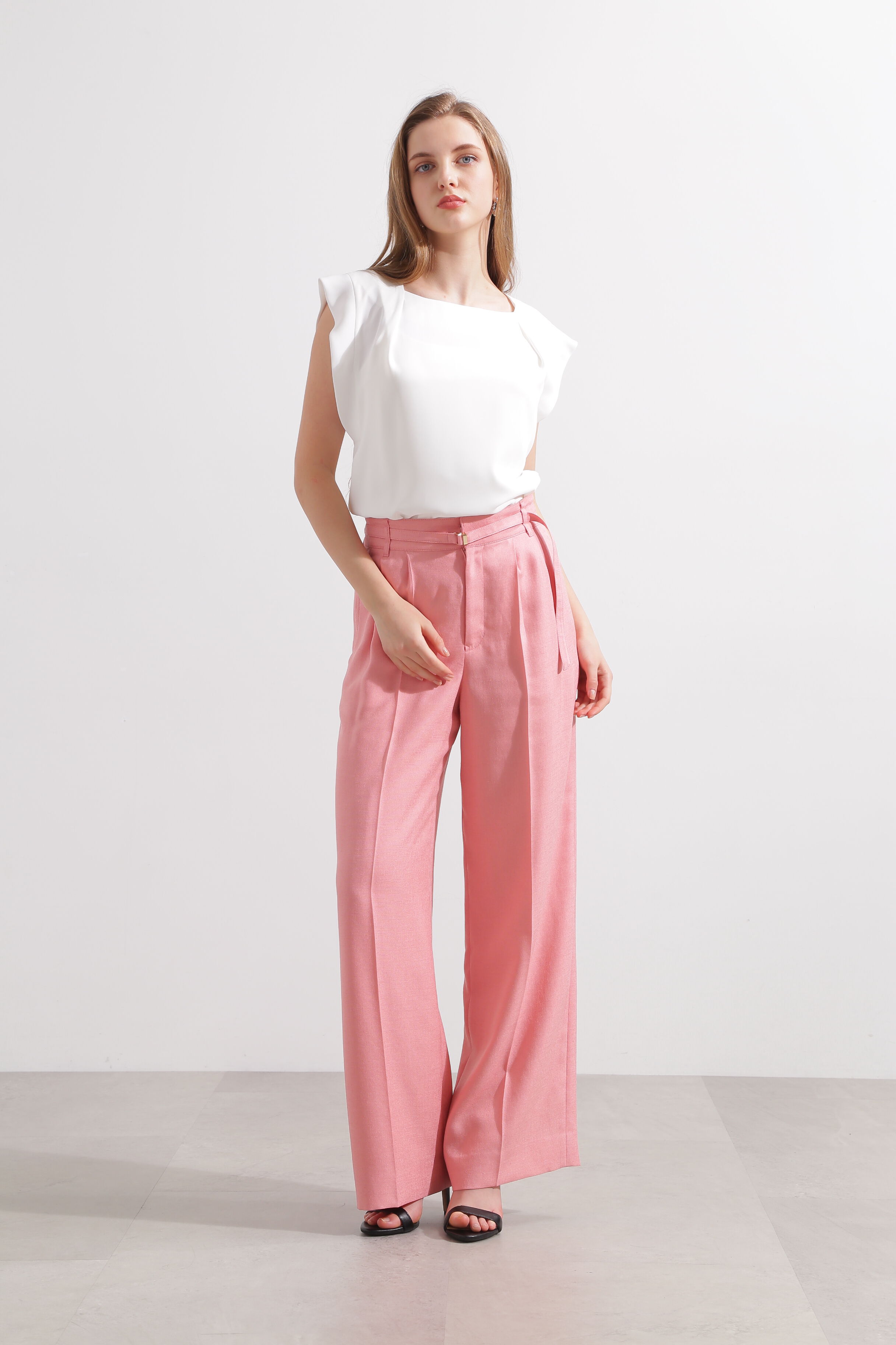  「◆スリムベルト付きワイドパンツ」|その他|