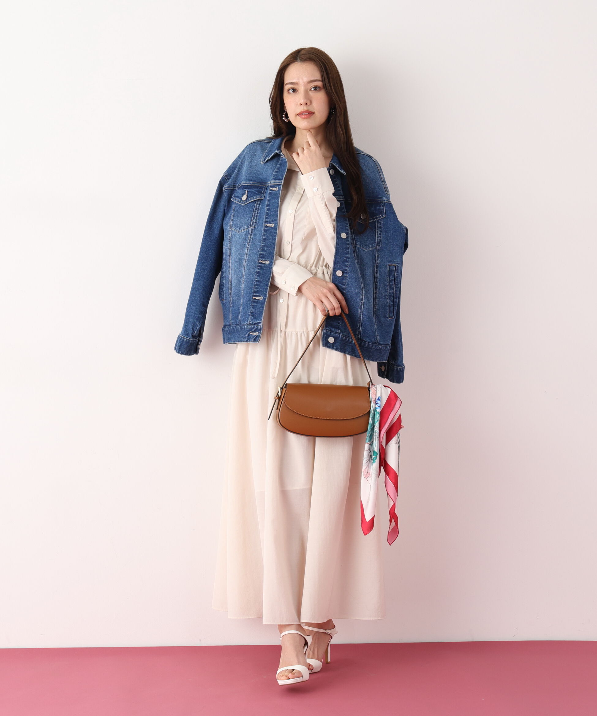  「ブライトローンロングシャツワンピース」|ワンピース|