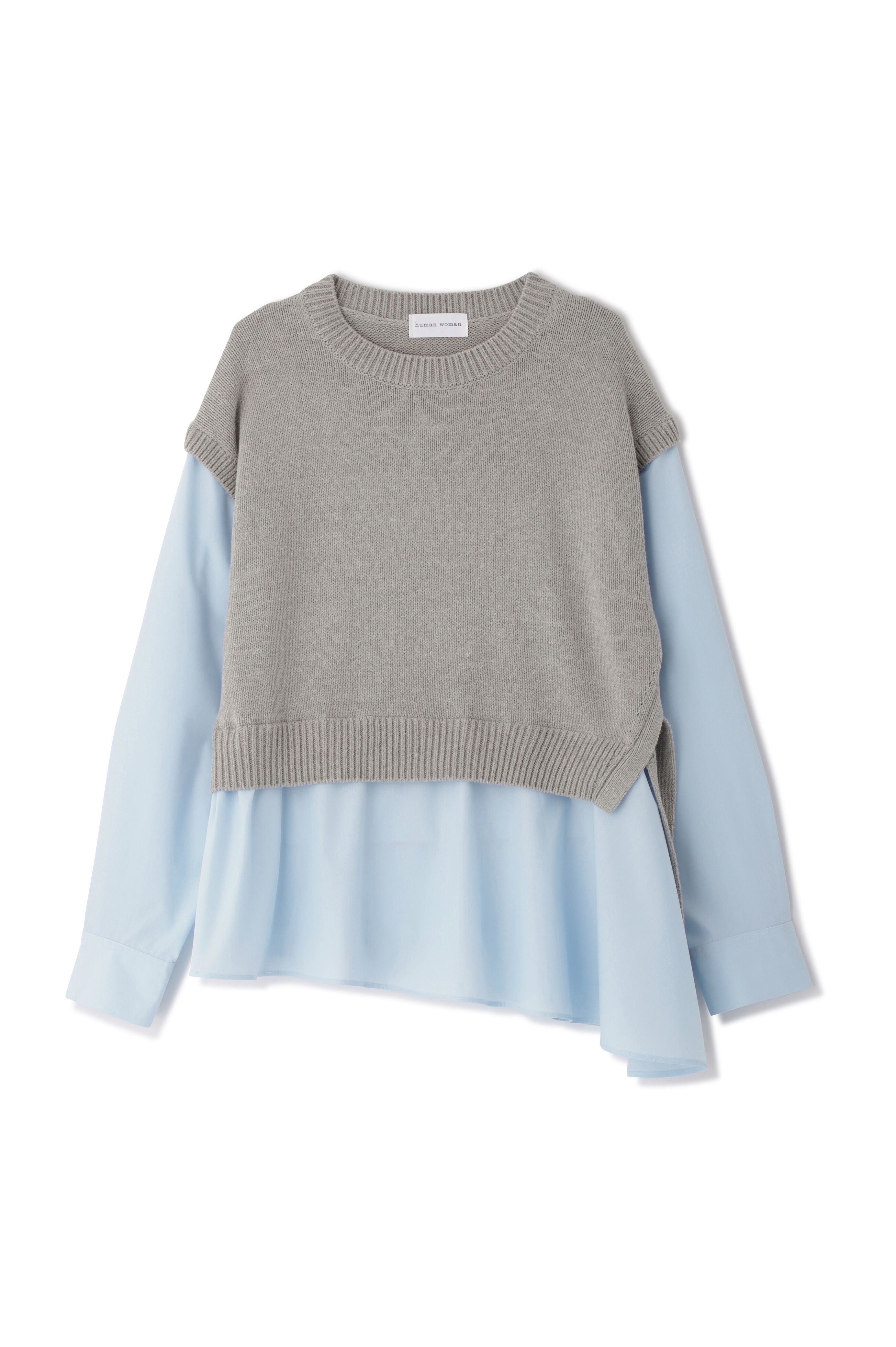  「◆布帛コンビニットプルオーバー」|ニット・セーター|