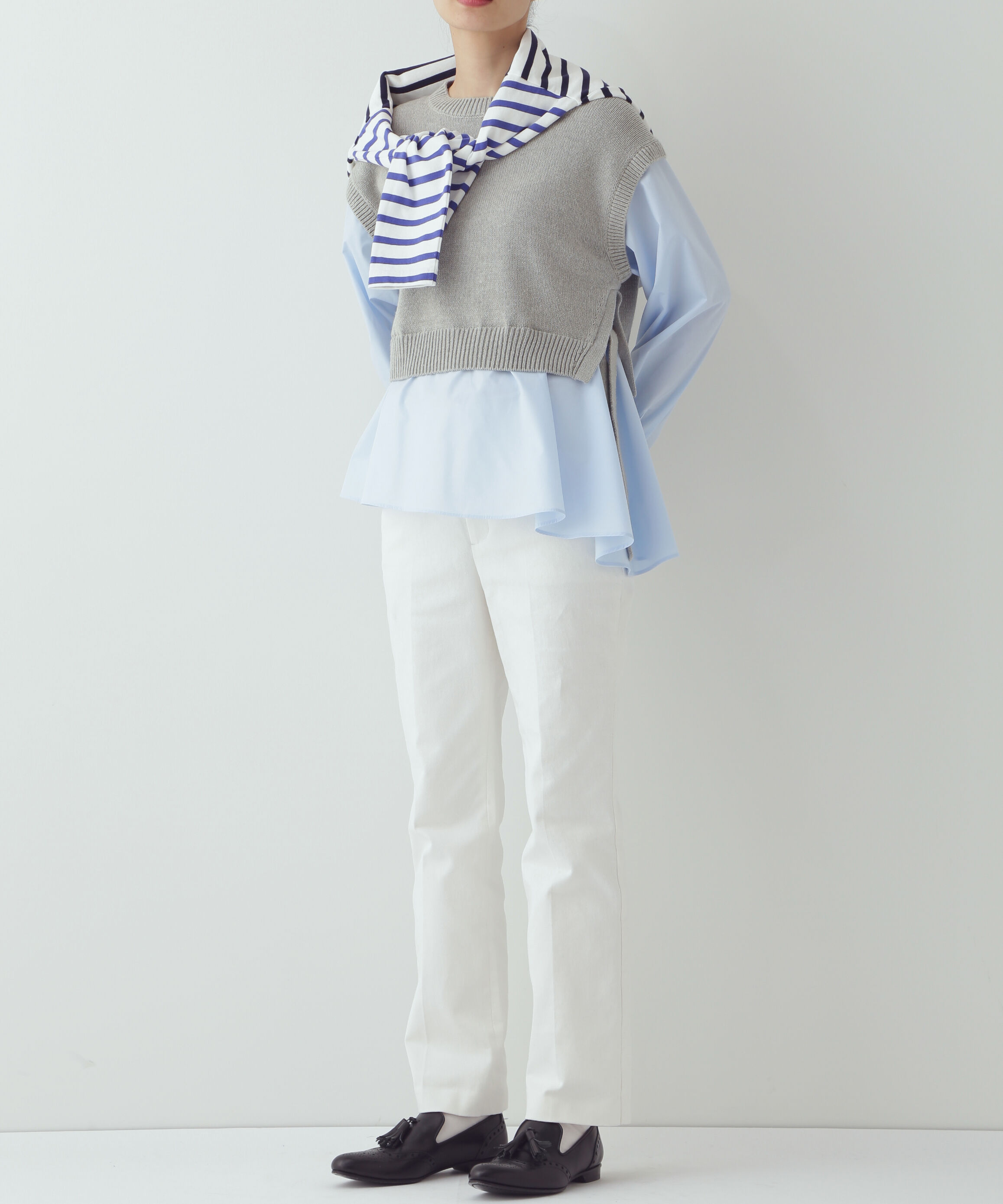  「◆布帛コンビニットプルオーバー」|ニット・セーター|