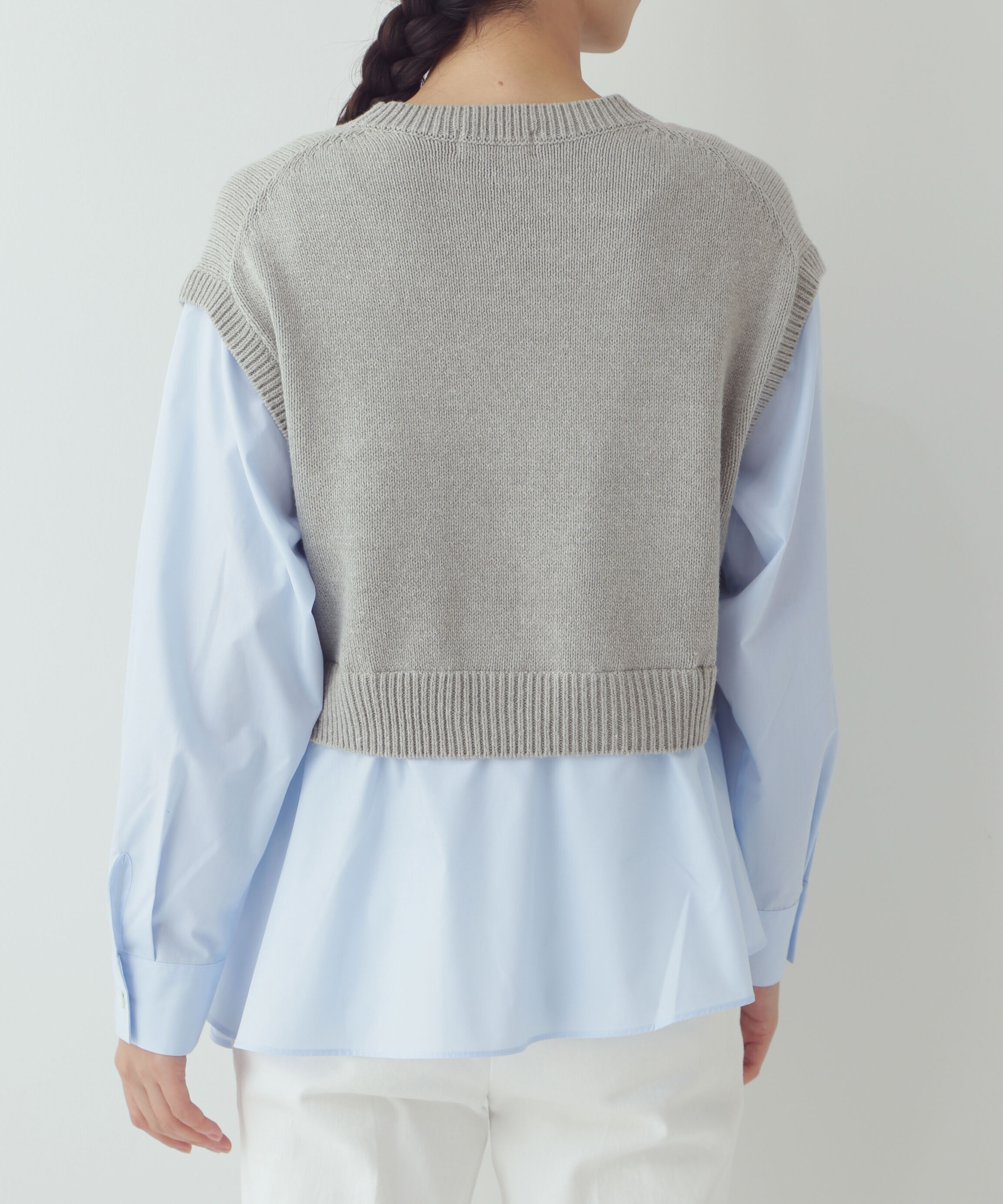  「◆布帛コンビニットプルオーバー」|ニット・セーター|