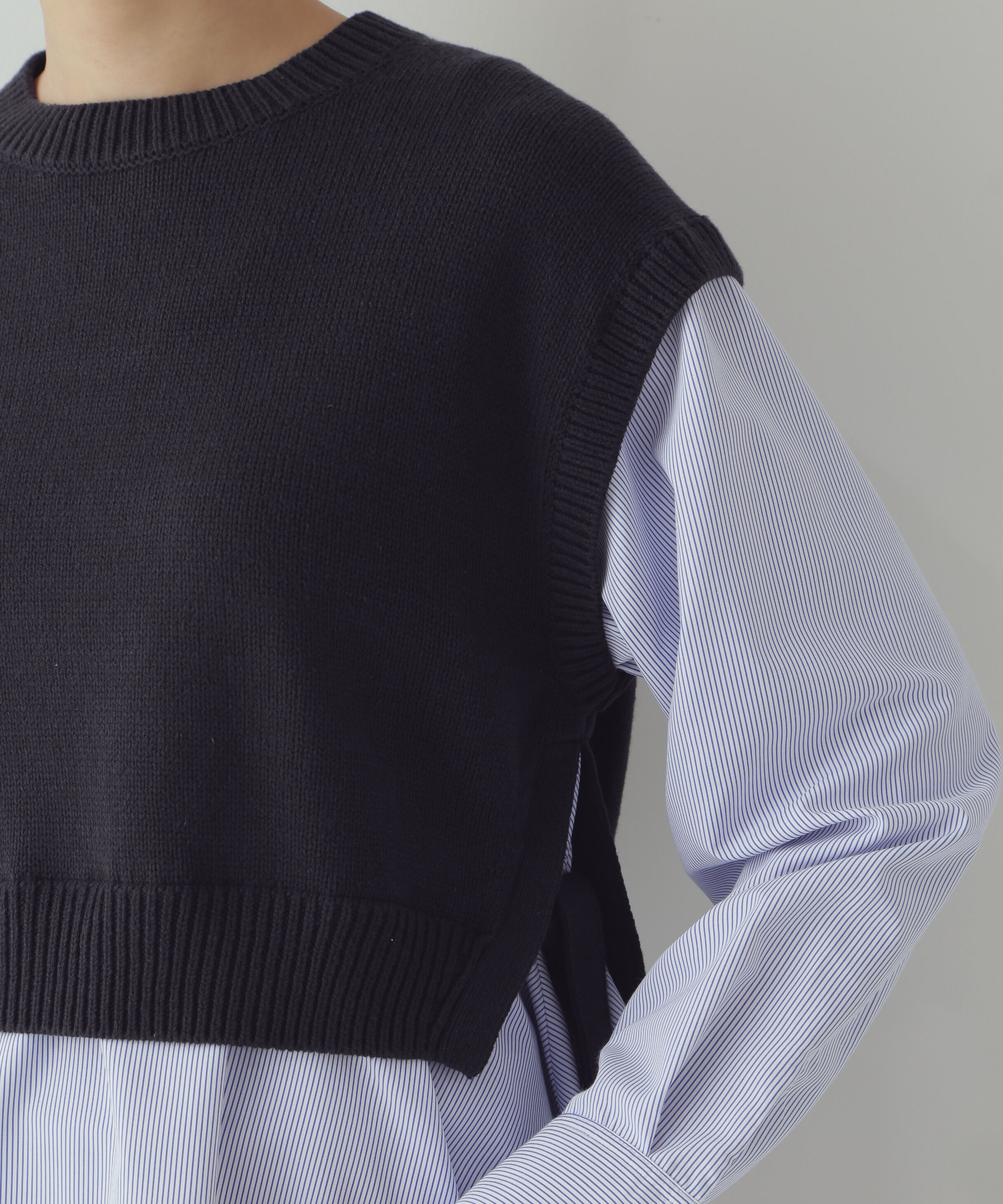  「◆布帛コンビニットプルオーバー」|ニット・セーター|