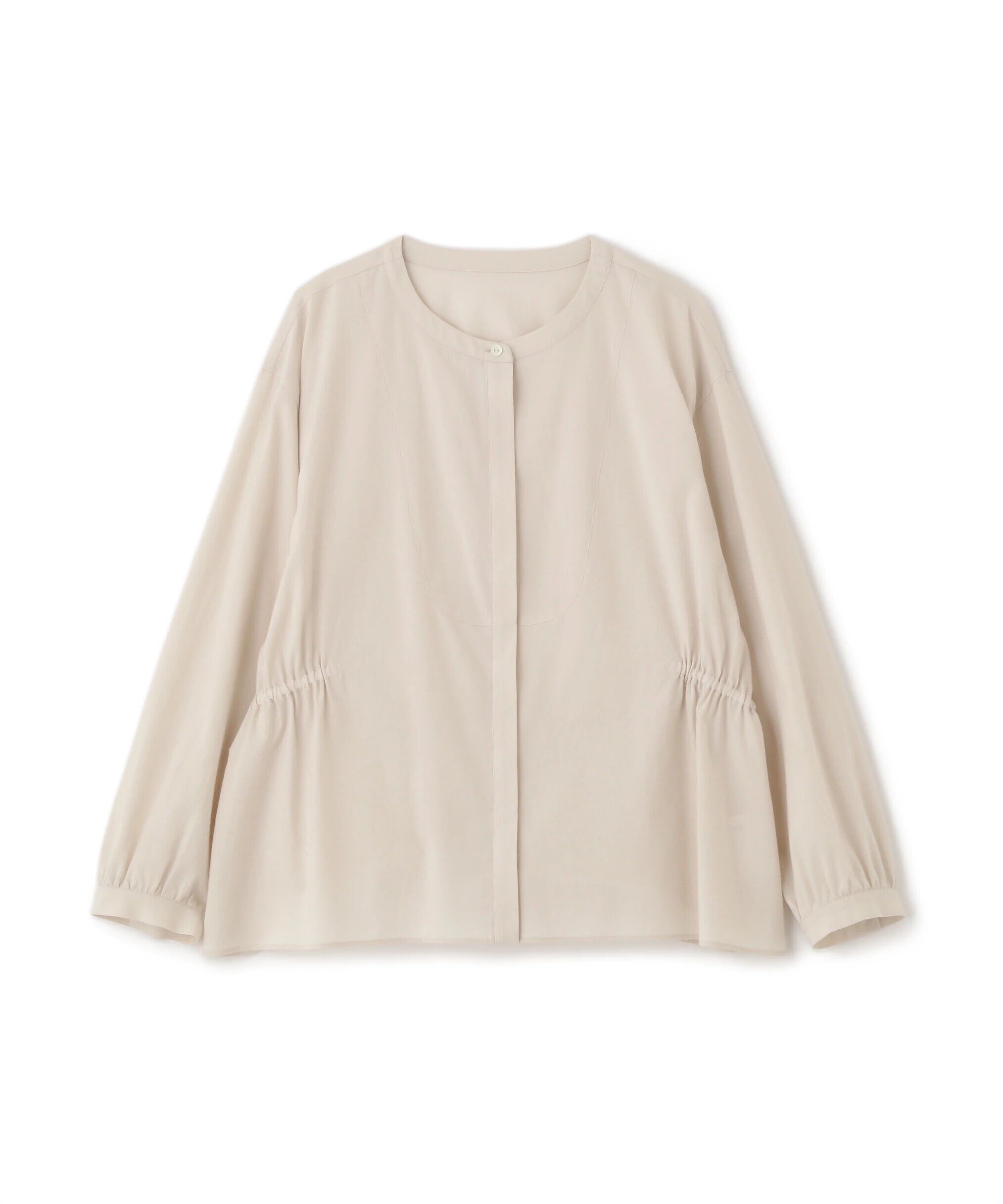  「◆チューインローンブラウジングノーカラーシャツブラウス」|シャツ・ブラウス|