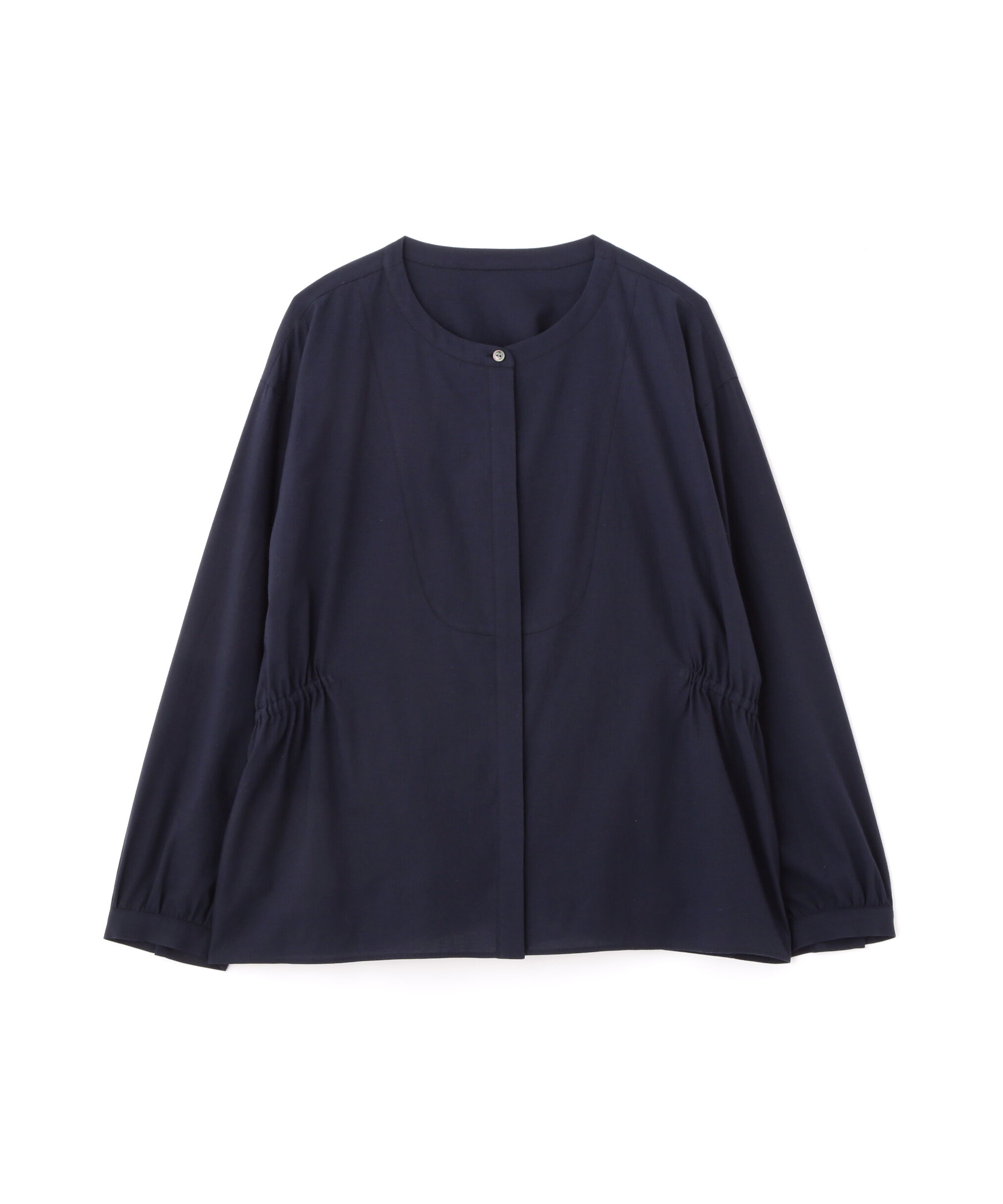  「◆チューインローンブラウジングノーカラーシャツブラウス」|シャツ・ブラウス|