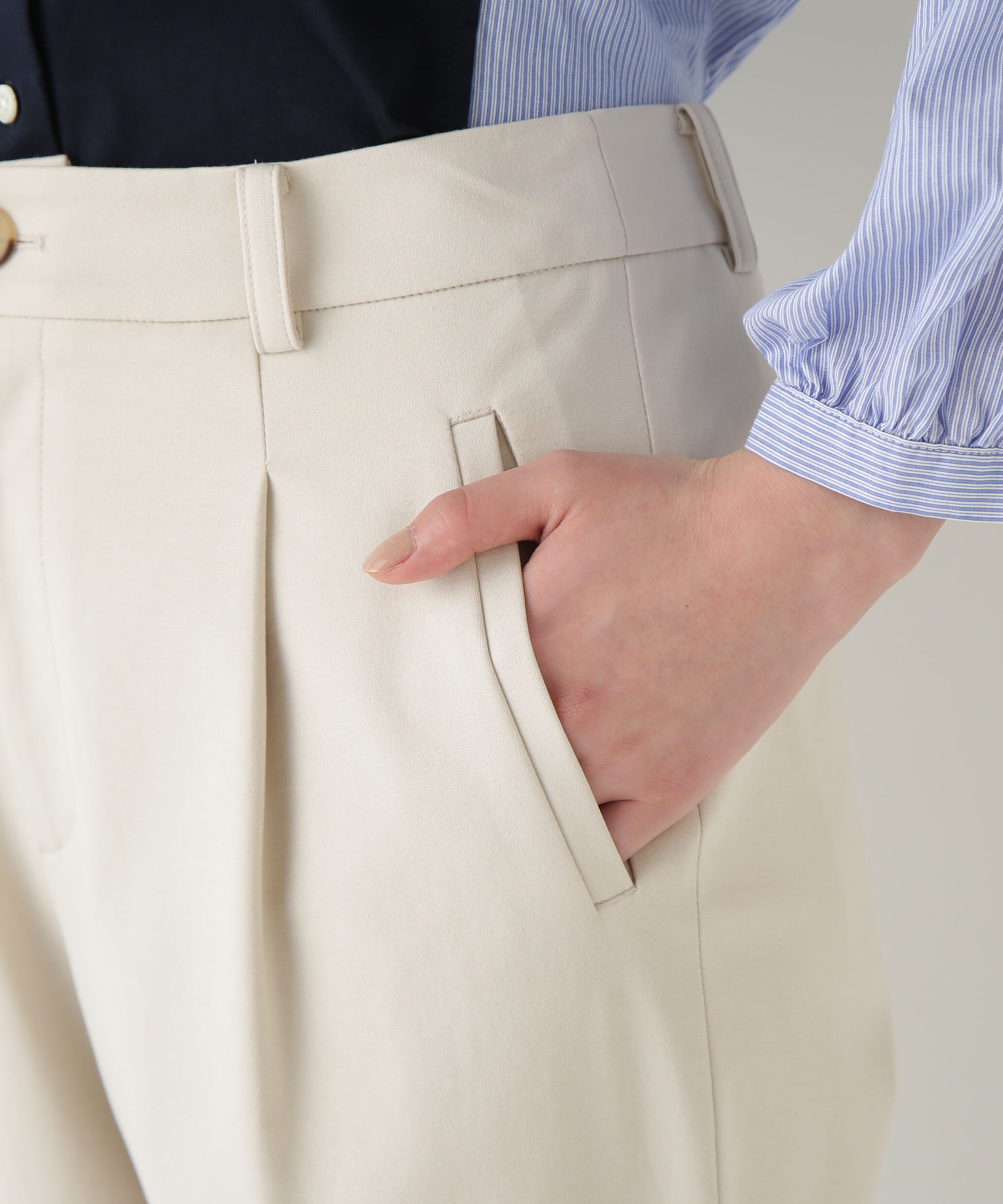  「◆ストレッチポンチワンタックテーパードパンツ」|その他|