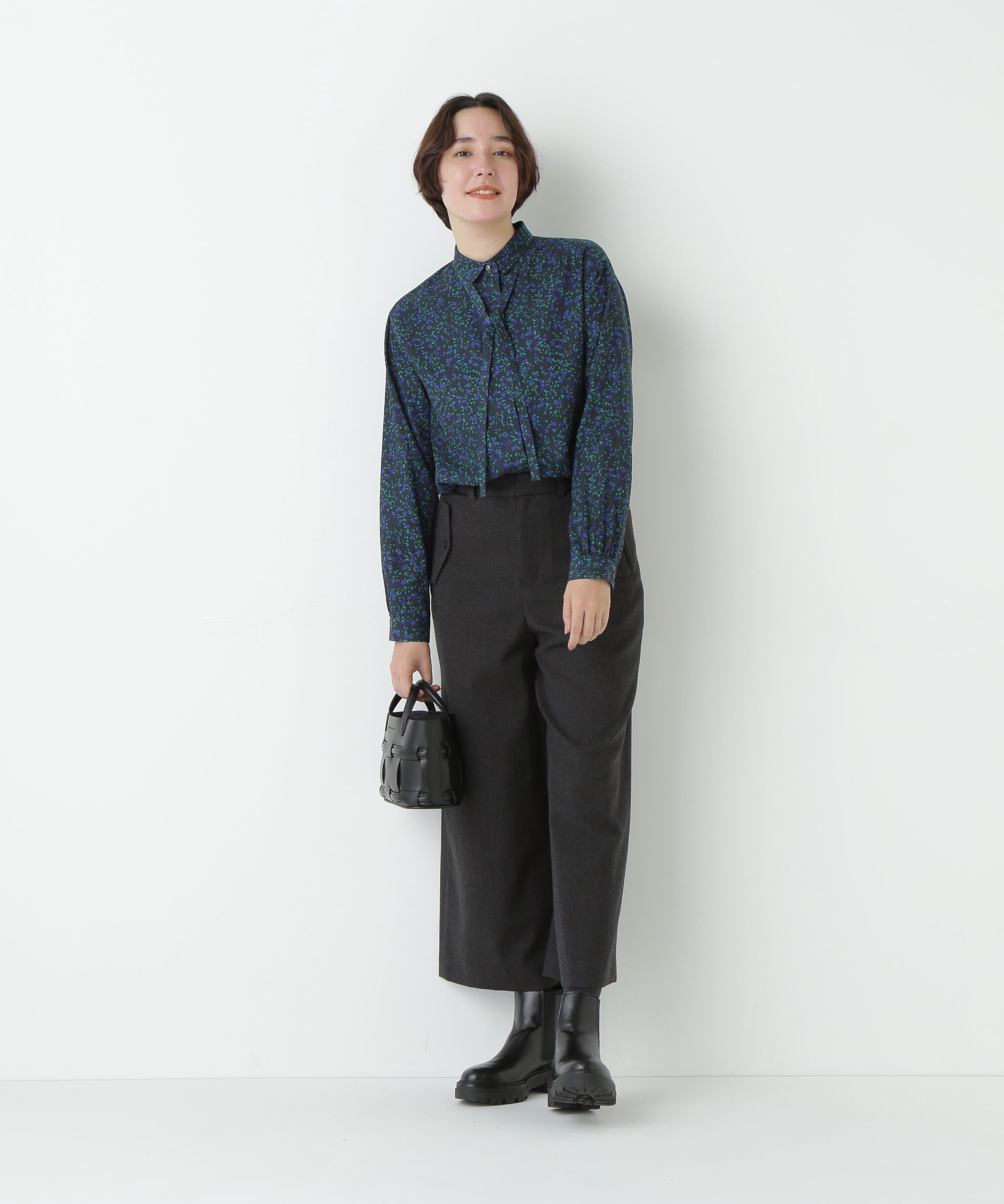  「プチフラワープリントボウタイシャツブラウス」|シャツ・ブラウス|