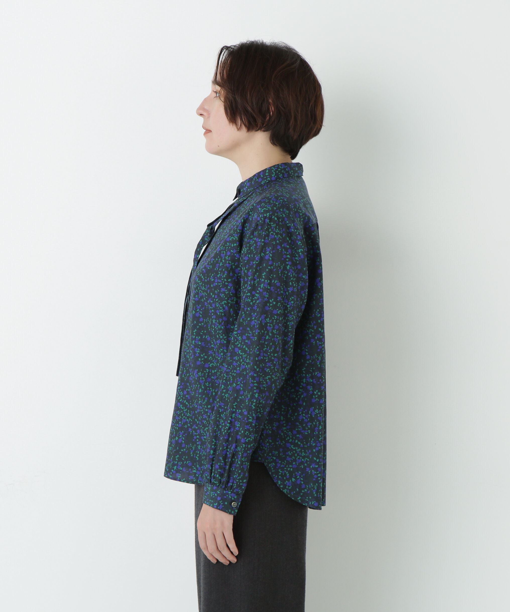  「プチフラワープリントボウタイシャツブラウス」|シャツ・ブラウス|