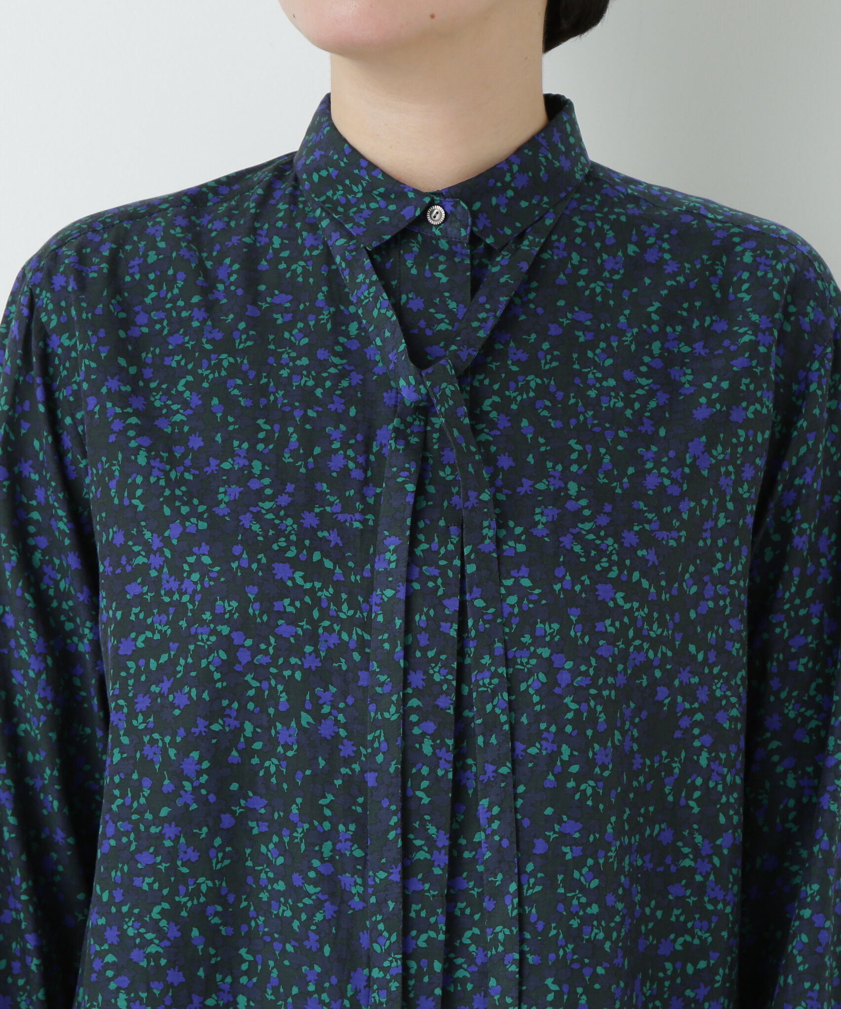  「プチフラワープリントボウタイシャツブラウス」|シャツ・ブラウス|