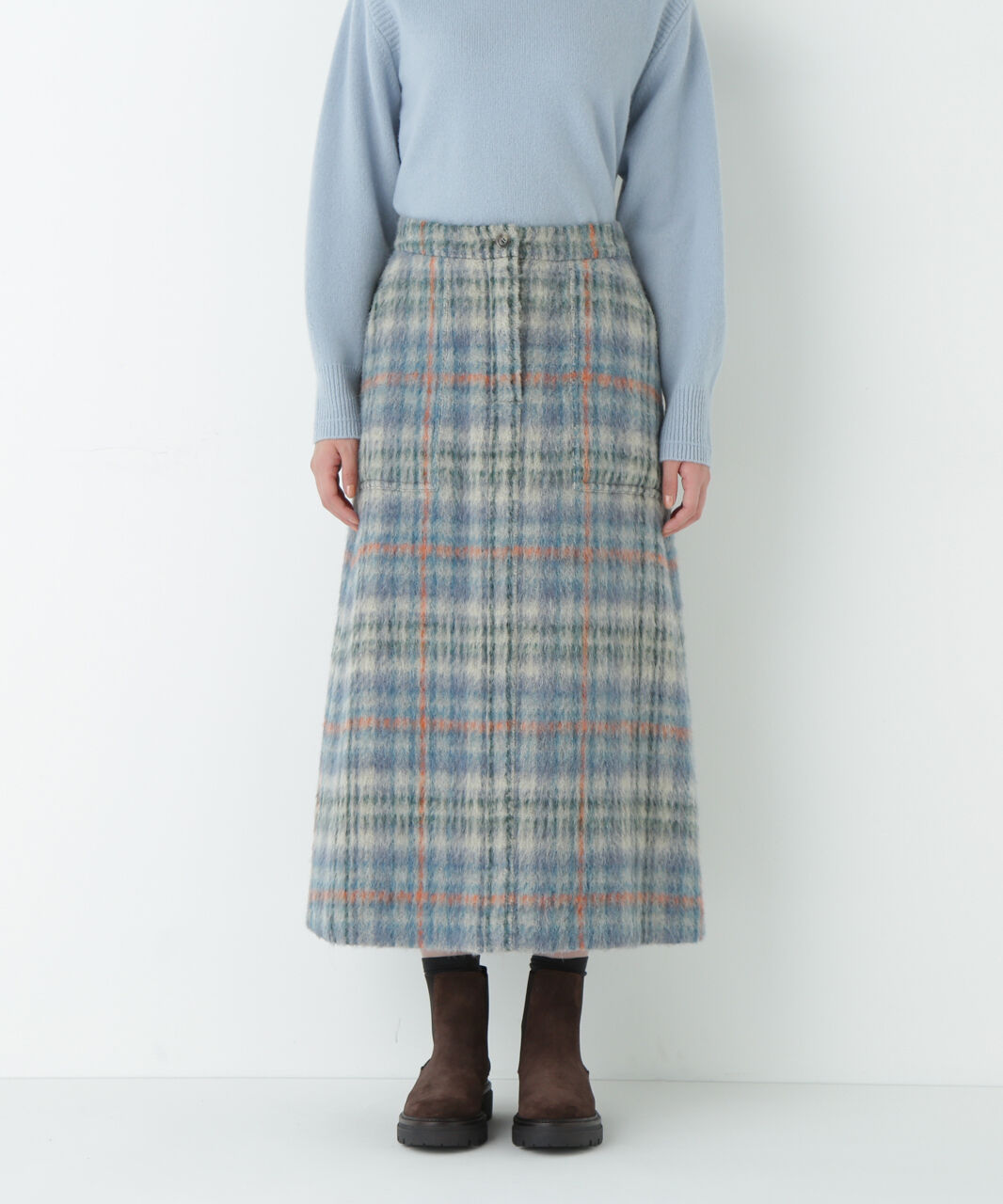  「シャギーチェックベイカーＡラインスカート」|スカート|