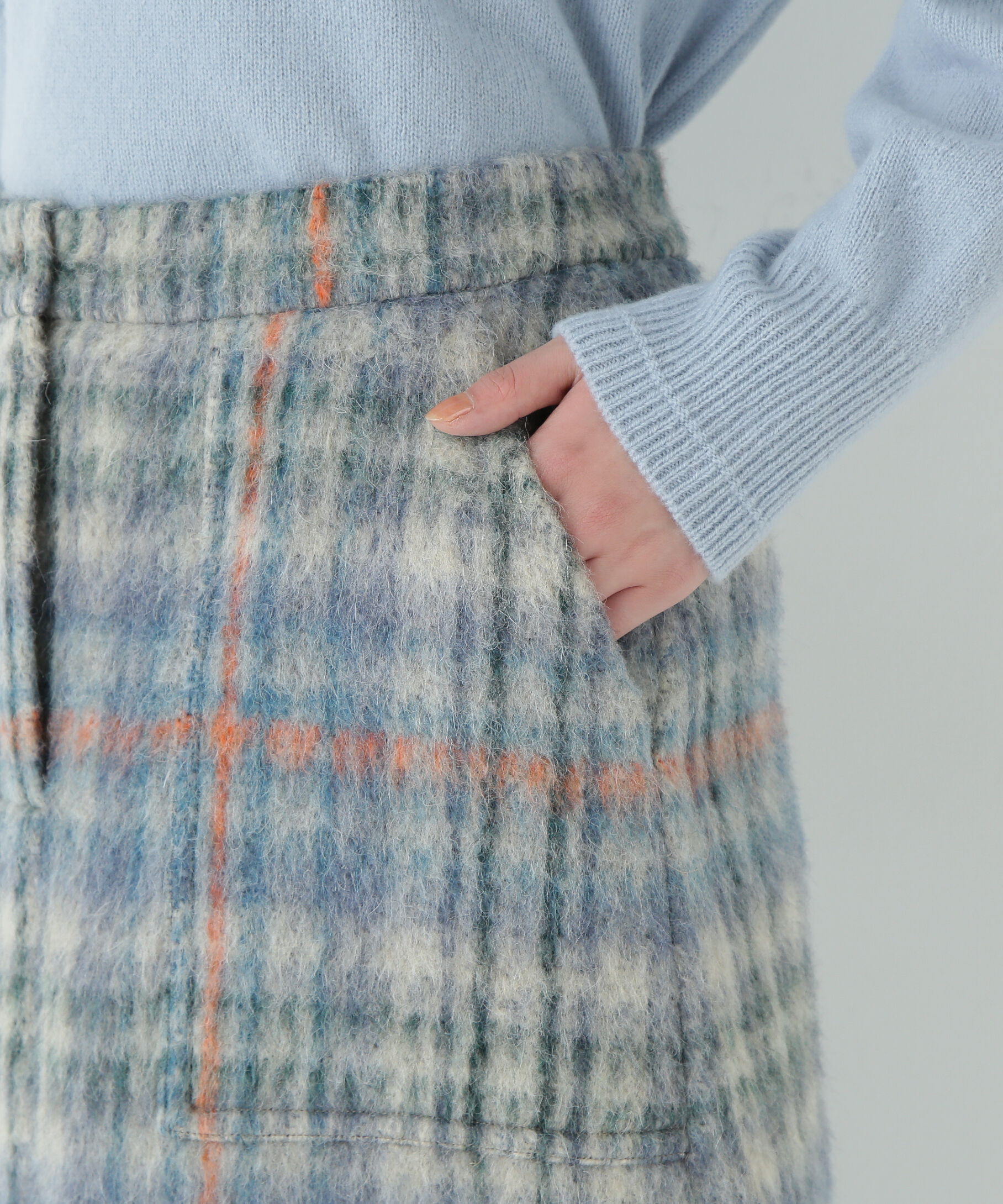  「シャギーチェックベイカーＡラインスカート」|スカート|