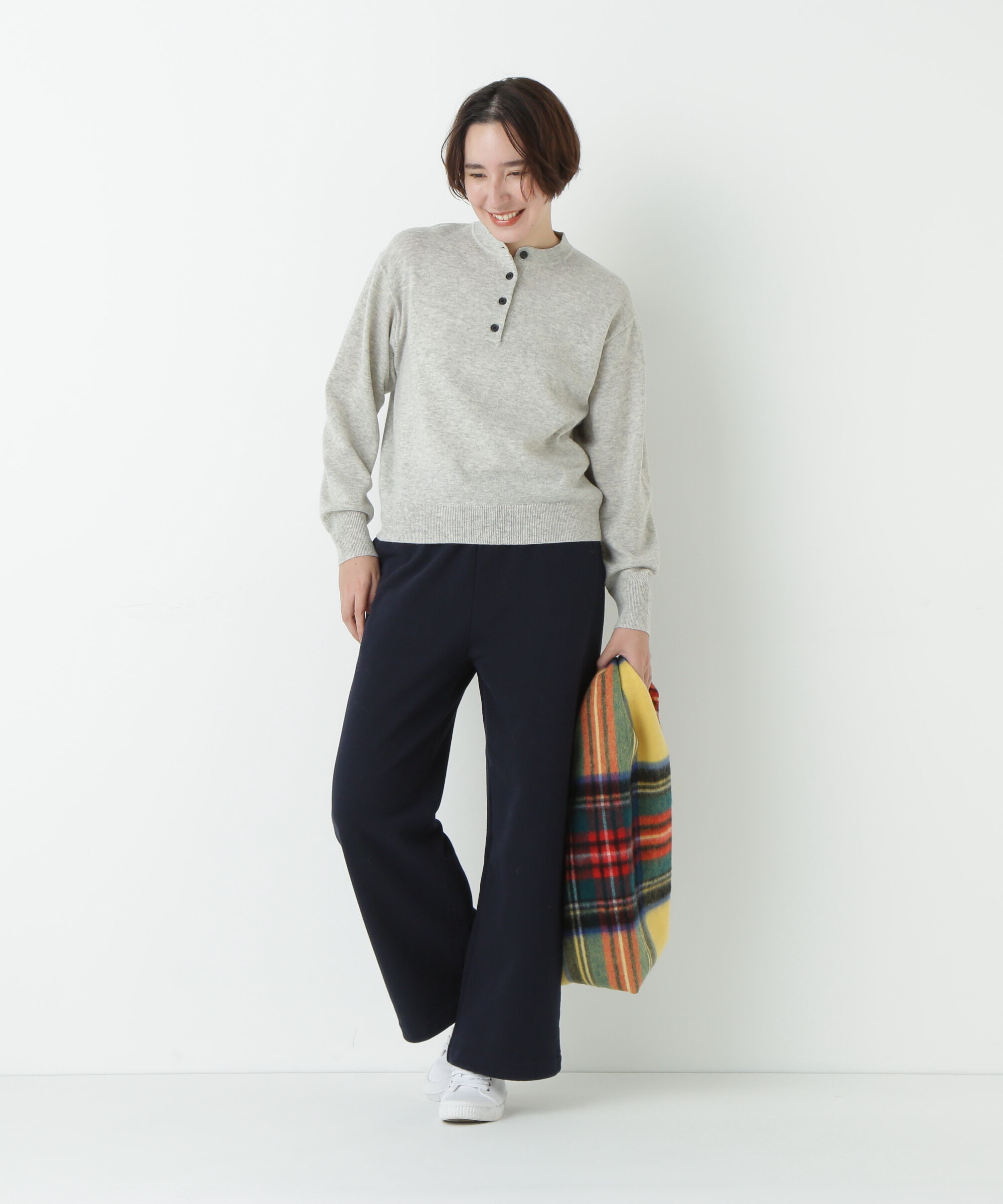  「≪洗える≫ウールＭＩＸヘンリーネックプルオーバー」|ニット・セーター|