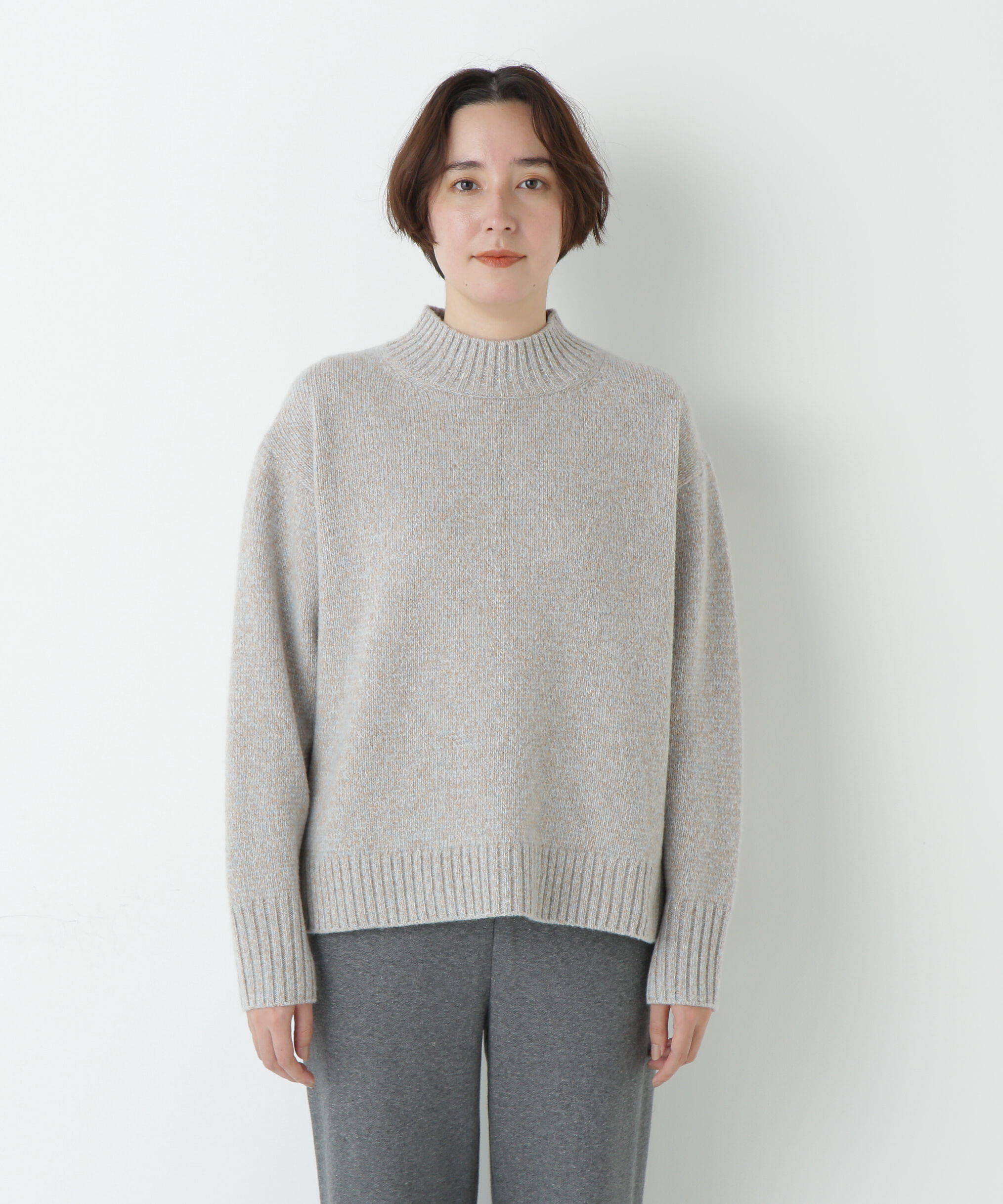  「≪洗える≫ウールローゲージＭＩＸヤーンハイネックプルオーバー」|ニット・セーター|