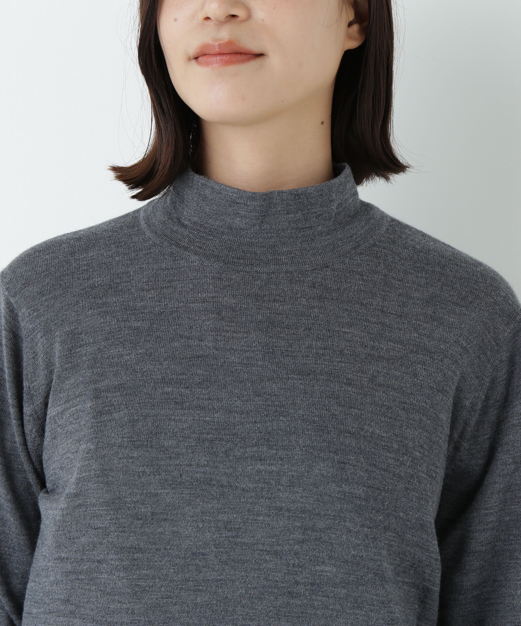  「梳毛天竺ハイネックプルオーバー」|ニット・セーター|