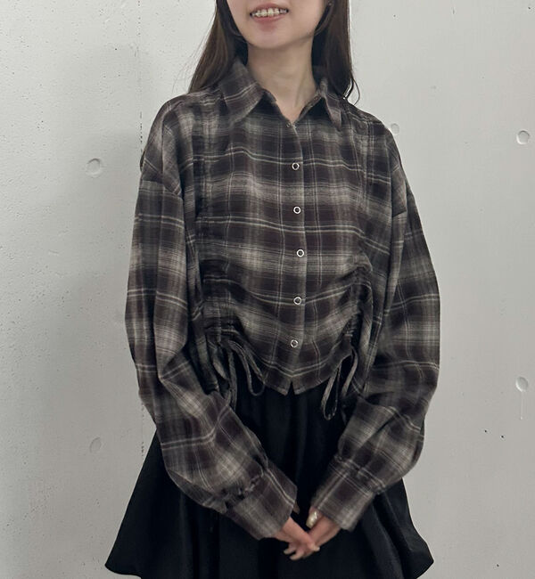 archives「ドロストチェックネルシャツ」|シャツ・ブラウス|BROWN