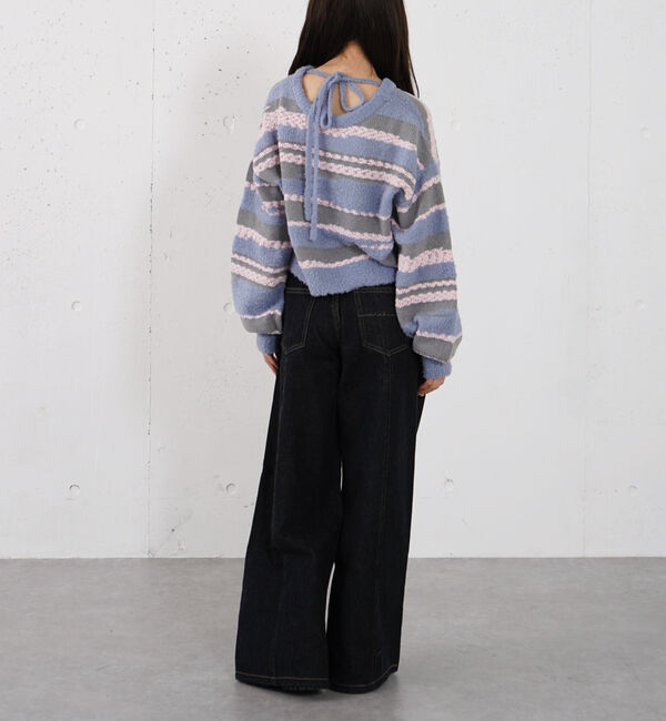 archives「ロゴ刺繍ワイドデニム」|デニム|