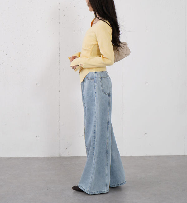 archives「ロゴ刺繍ワイドデニム」|デニム|