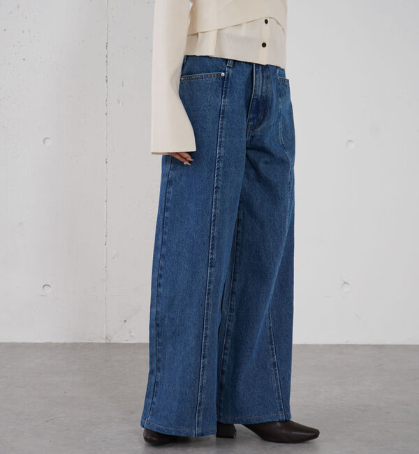 archives「ロゴ刺繍ワイドデニム」|デニム|