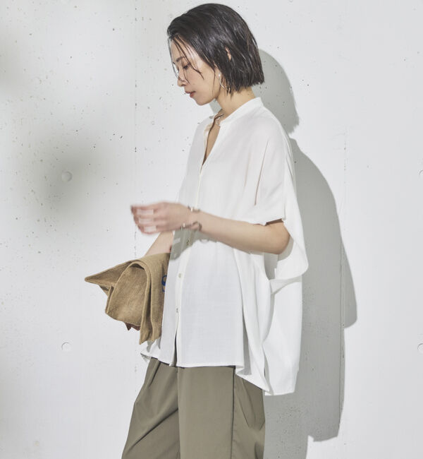 Doux archives「ウォッシャブルリネンライクスキッパープルオーバー」|シャツ・ブラウス|