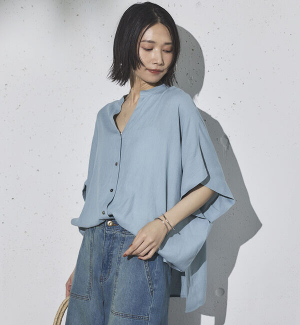 Doux archives「ウォッシャブルリネンライクスキッパープルオーバー」|シャツ・ブラウス|