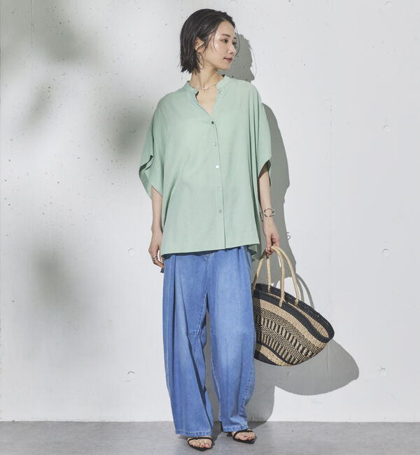 Doux archives「ウォッシャブルリネンライクスキッパープルオーバー」|シャツ・ブラウス|