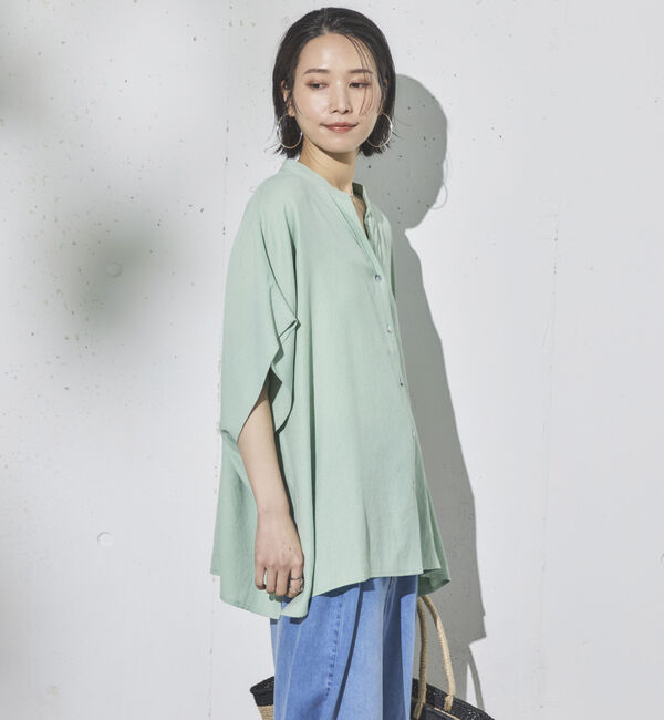 Doux archives「ウォッシャブルリネンライクスキッパープルオーバー」|シャツ・ブラウス|