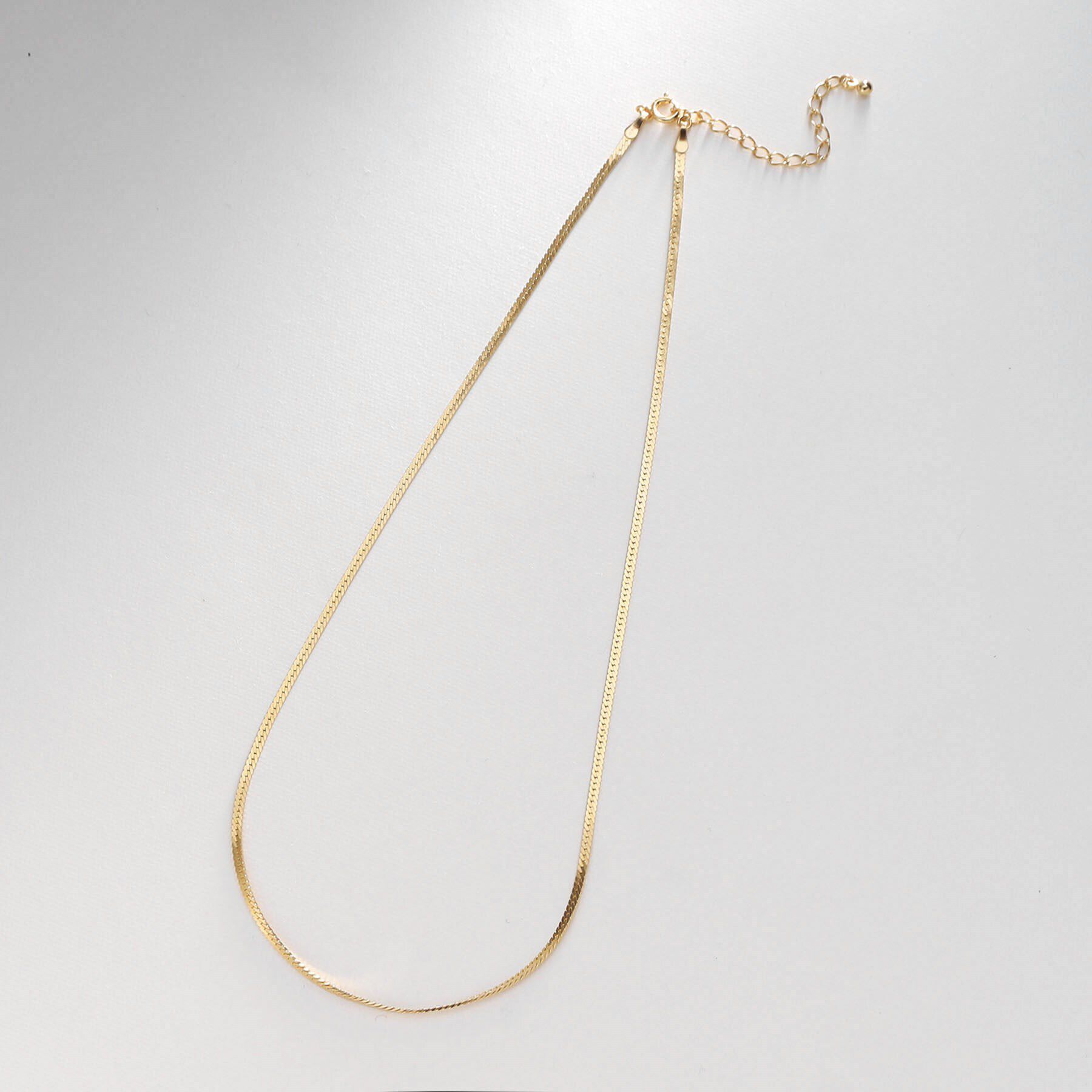 COCOSHNIK ONKITSCH「シルバー デザインチェーン フラットスネークネックレスS GP」|ネックレス|