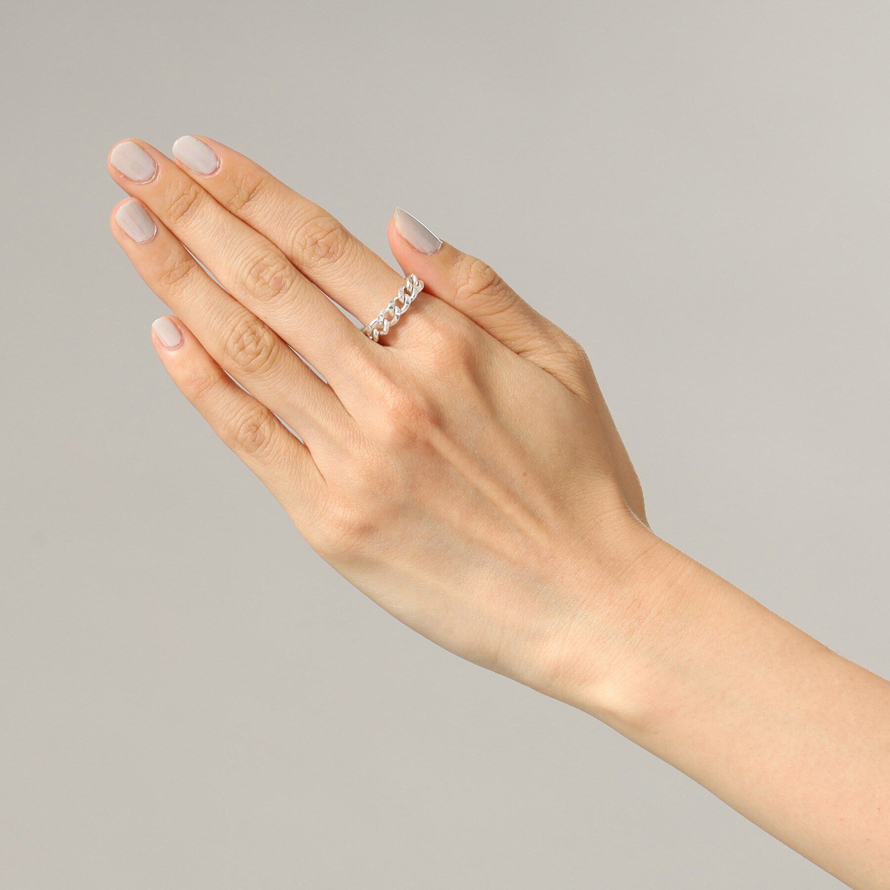 COCOSHNIK ONKITSCH「シルバー チェーンリング スパークルカットS」|リング|