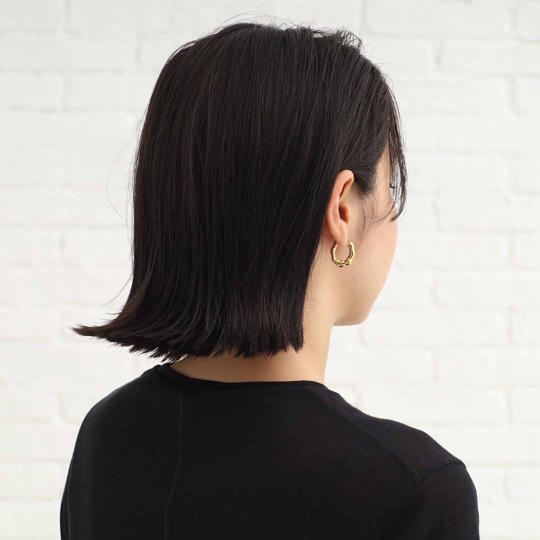 COCOSHNIK ONKITSCH「シルバー ニュアンスピアス オーバルフープ GP」|ピアス|