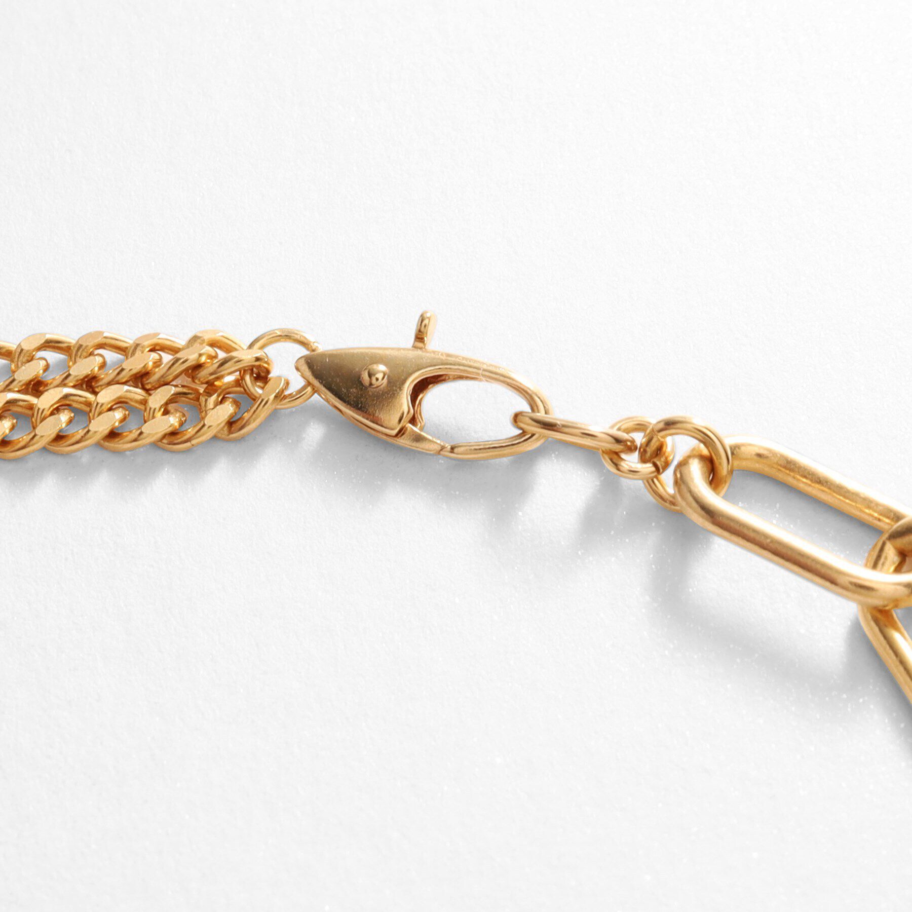 COCOSHNIK ONKITSCH「シルバー ミックスチェーン ケーブルカーブ ドレープ ブレスレット GP」|ブレスレット・バングル|