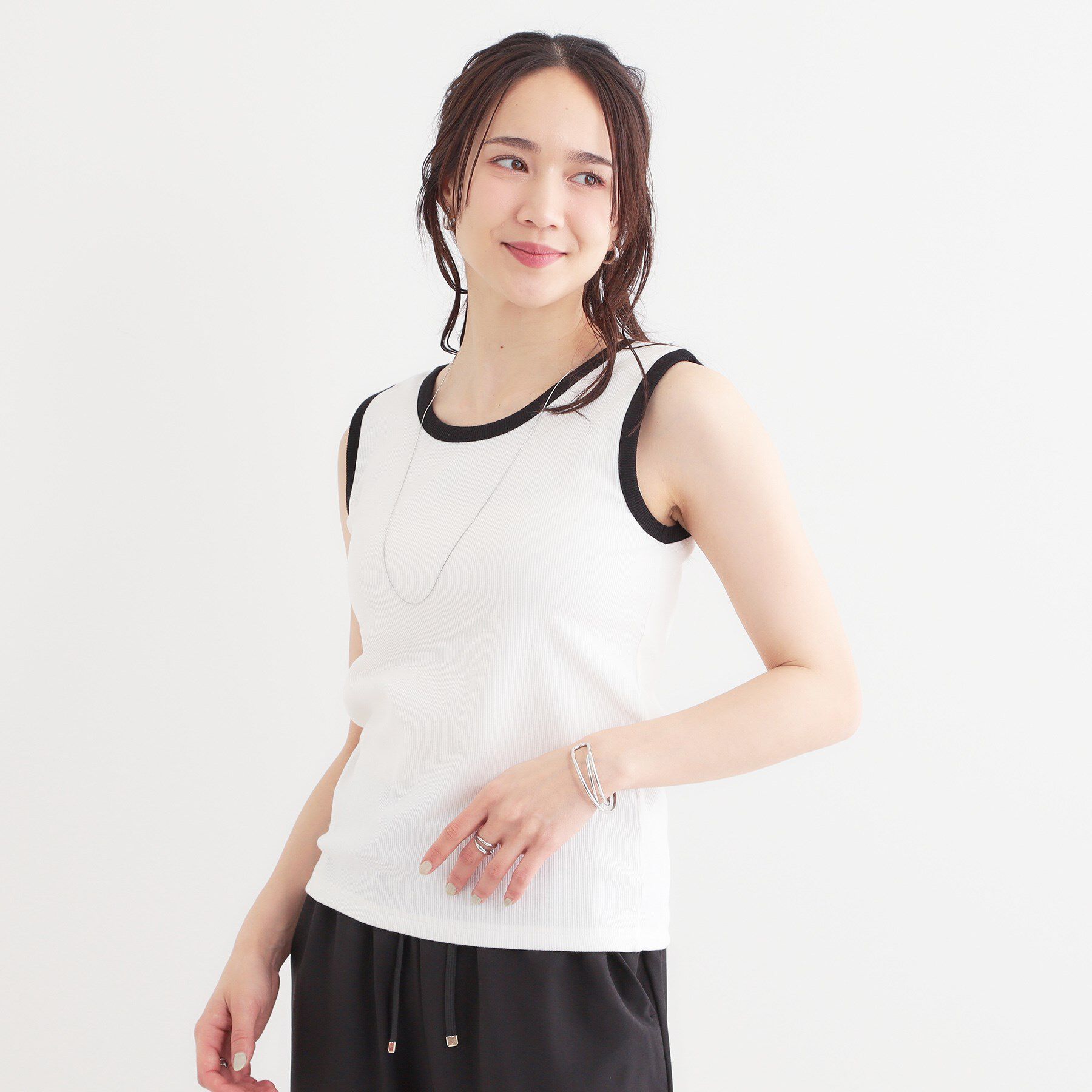 SHOO･LA･RUE「【S-LL】2WAYネック リブタンクトップ」|キャミソール|