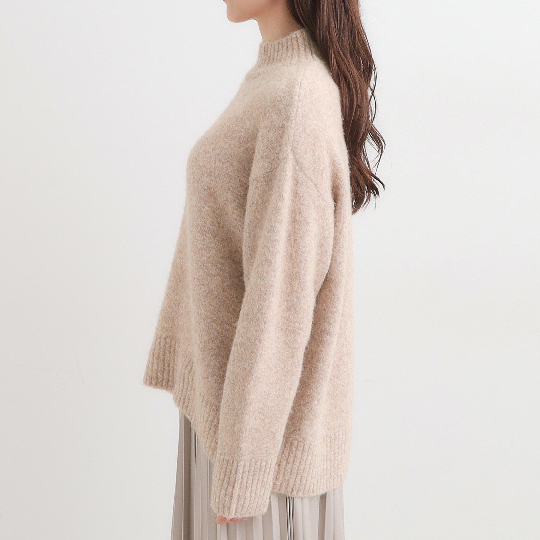 SHOO･LA･RUE「【洗濯機可/S-LL】インせず着られる ふわふわハイネックニット」|ニット・セーター|