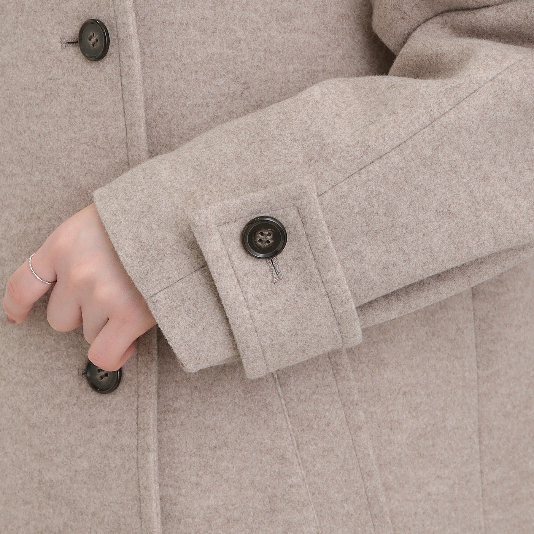 SHOO･LA･RUE「【S-LL】大人のきれいめスタイルに ウール調スタンドロングコート」|その他|