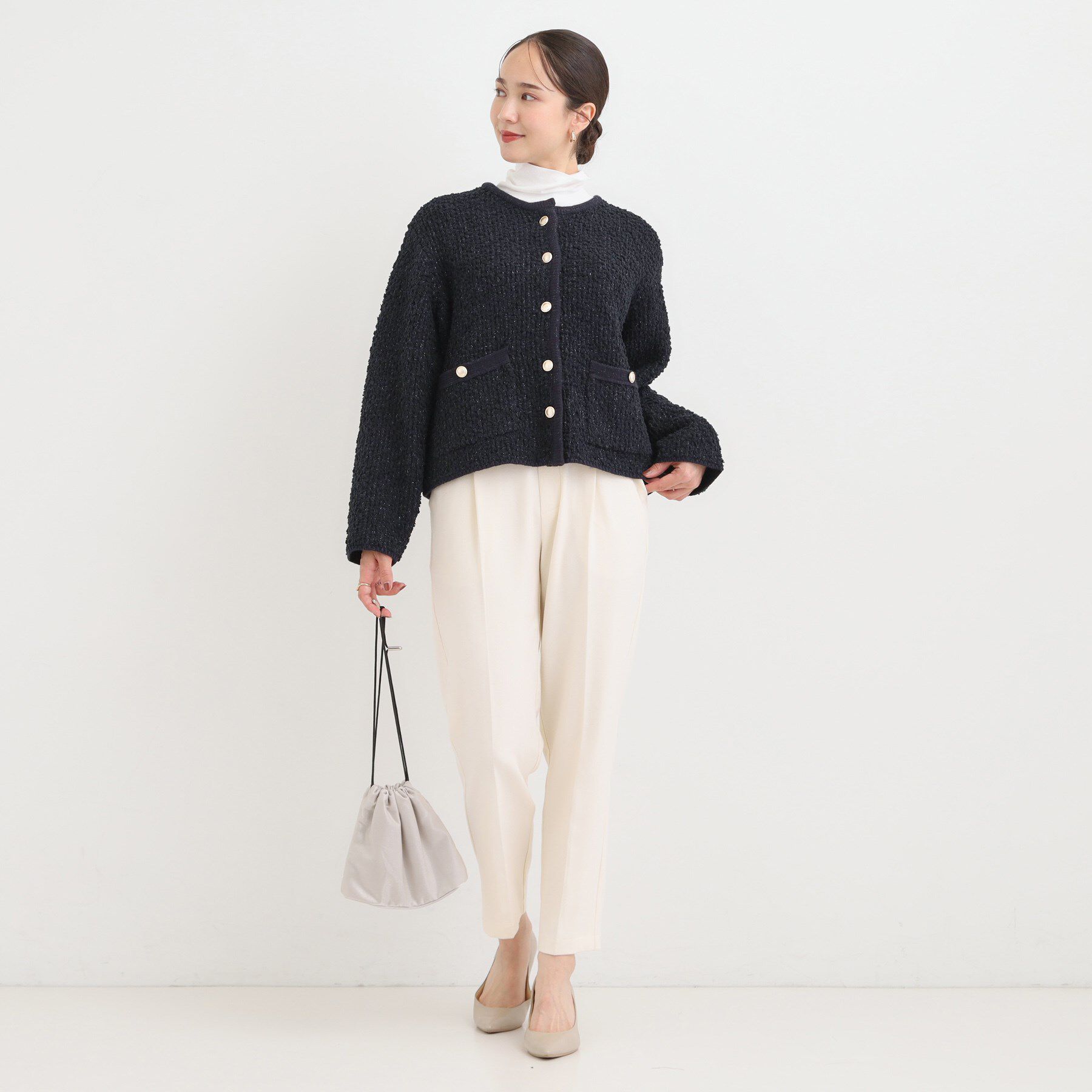 SHOO･LA･RUE「カジュアルにも きれいめにも ぽこぽこニットカーディガン」|カーディガン|