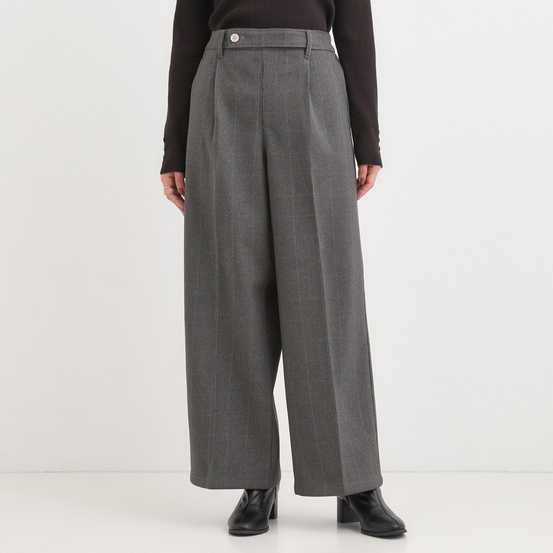 SHOO･LA･RUE「【着丈選べる】ウールフィールあったか裏起毛ワイドパンツ」|その他|