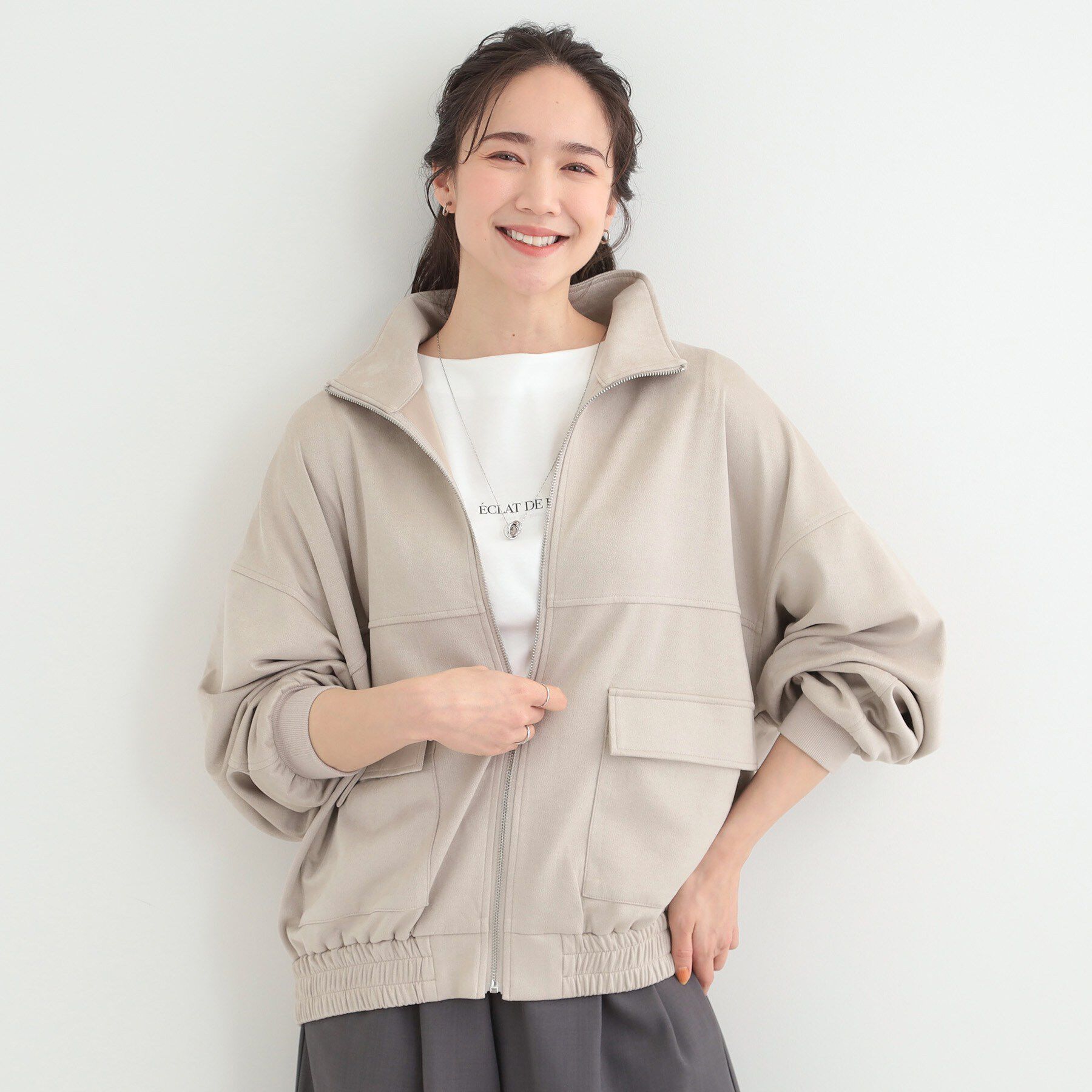 SHOO･LA･RUE「カットスエードスタンドブルゾン」|ブルゾン・スタジャン|