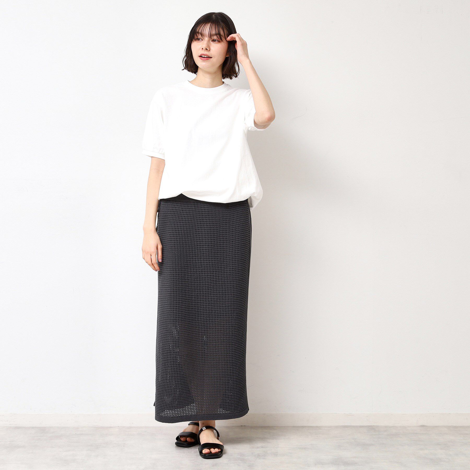 Dessin「【セットアップ可能・ウエストゴム】メッシュニットスカート」|スカート|
