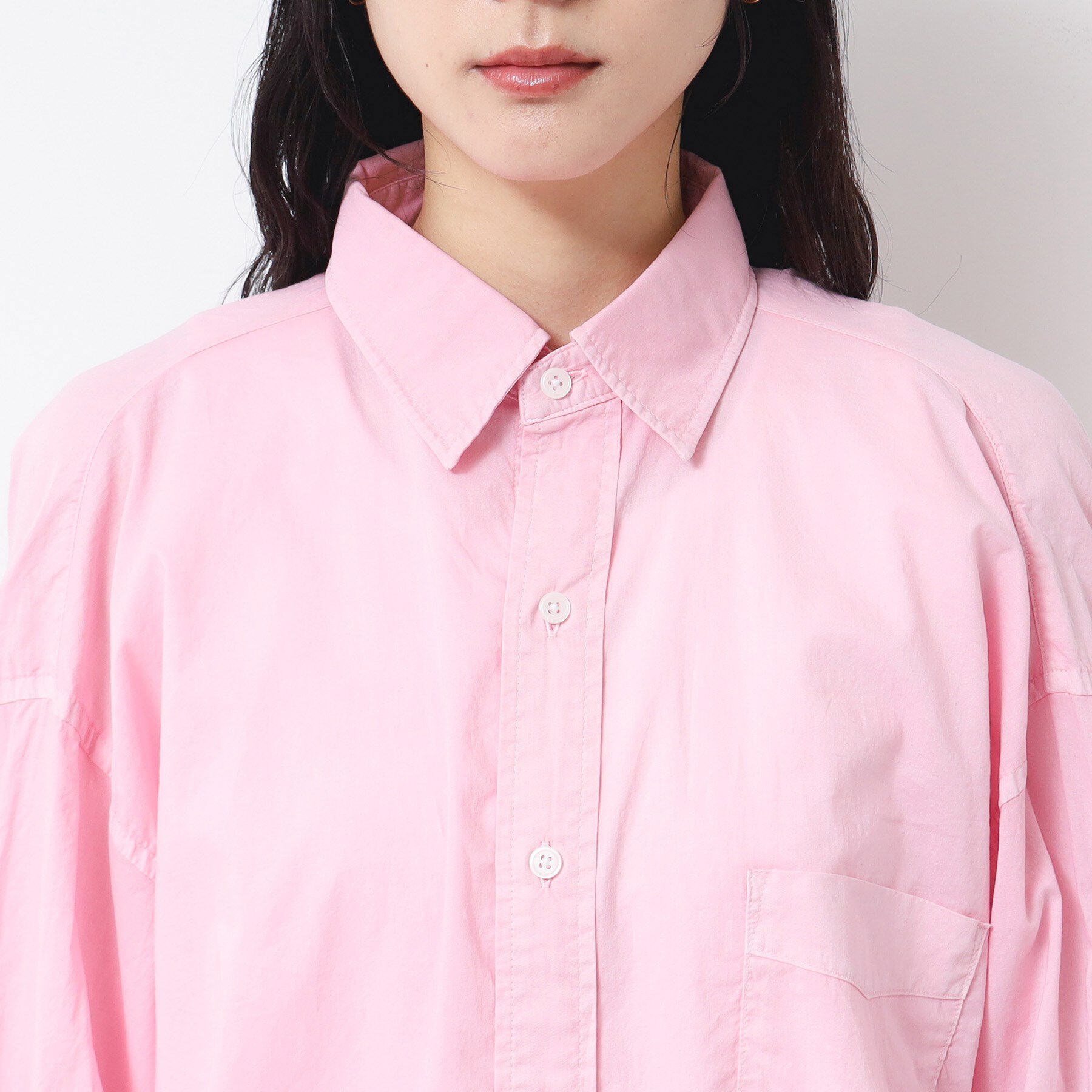 Dessin「【洗える】ピグメント染バックギャザーシャツ」|シャツ・ブラウス|