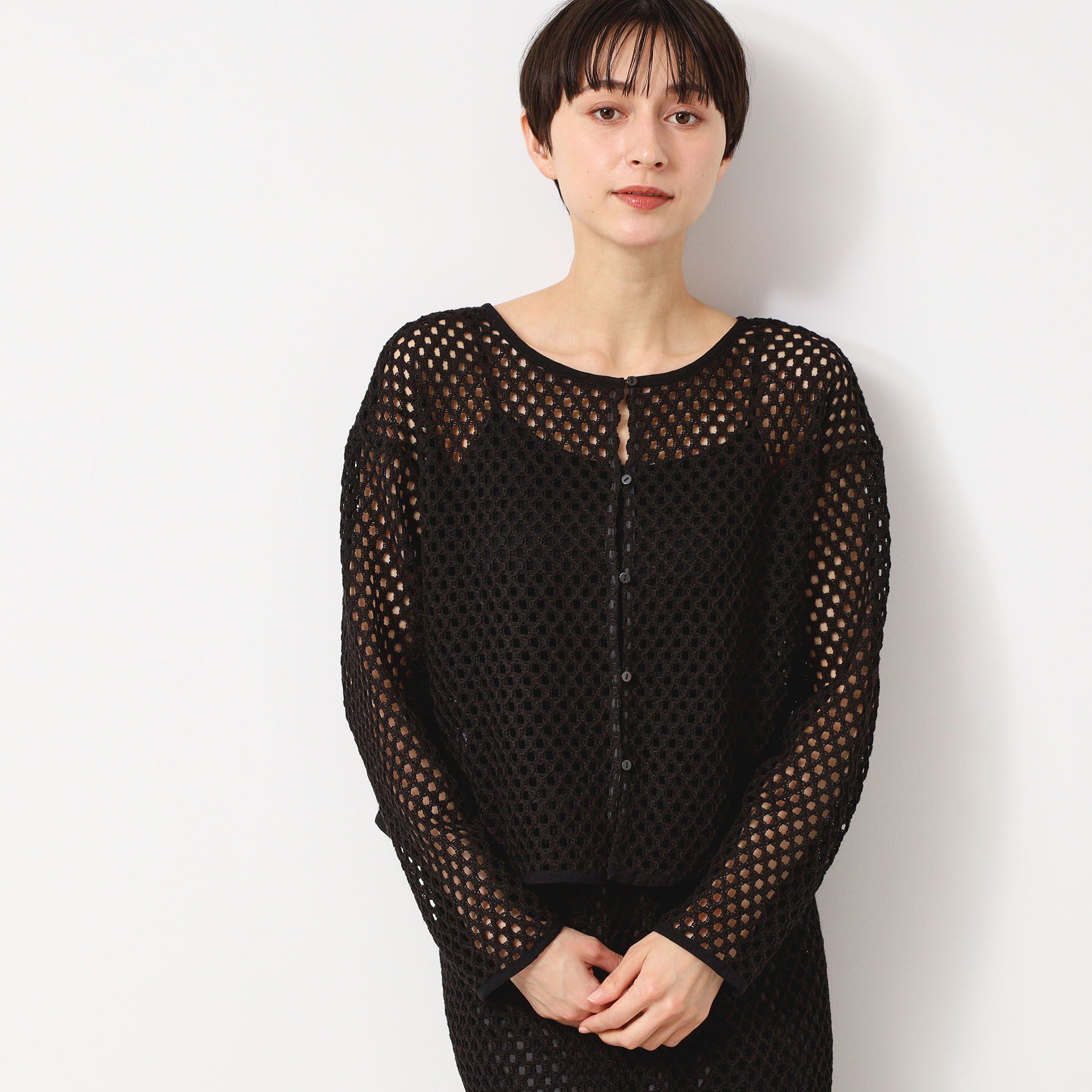Dessin「【2WAY・セットアップ可能・洗える】メッシュレース」|カーディガン|