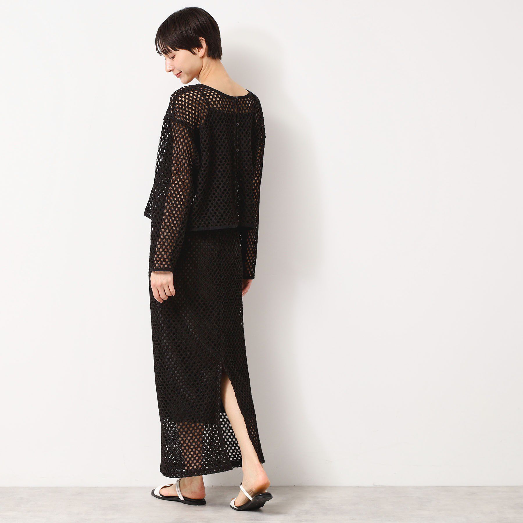 Dessin「【2WAY・セットアップ可能・洗える】メッシュレース」|カーディガン|